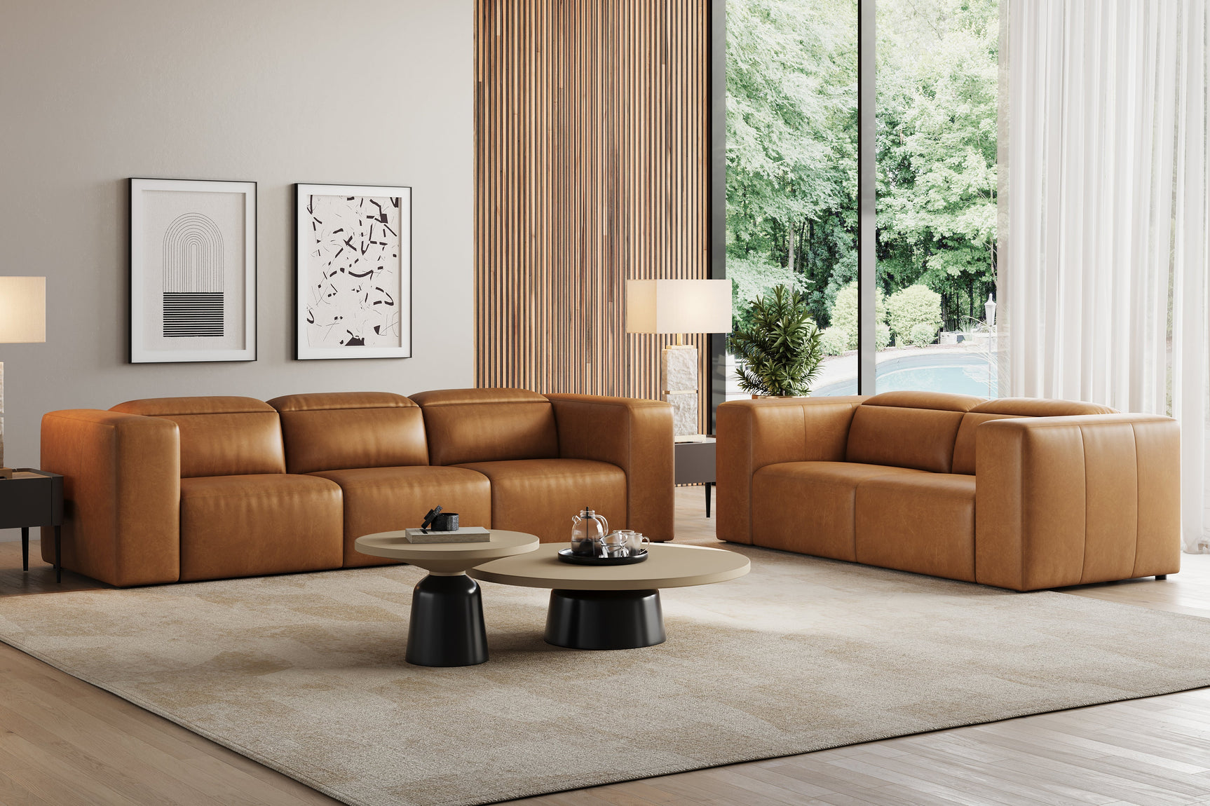 Eden Leather Dual Recliner Lounge