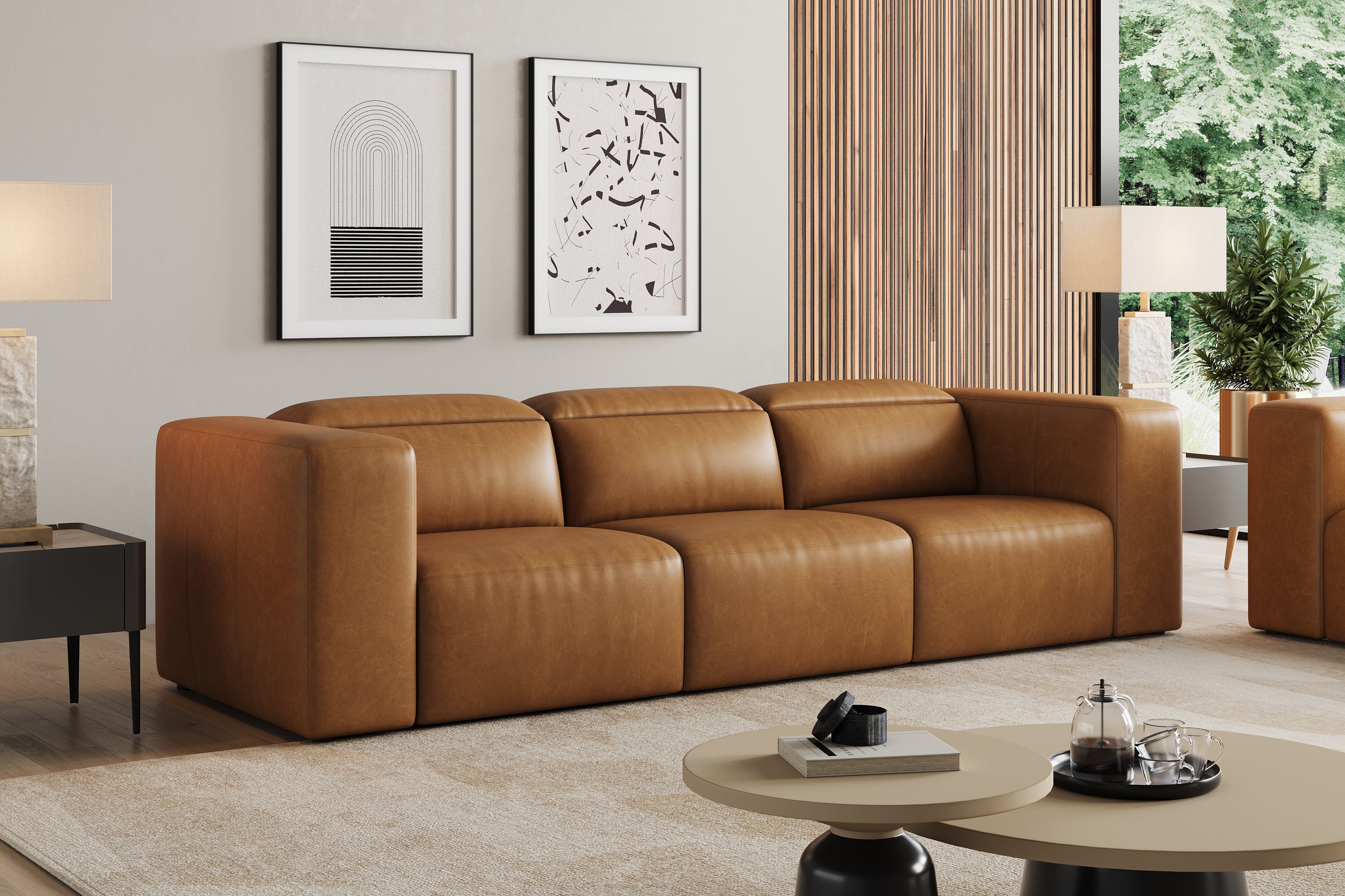 Eden Leather Dual Recliner Lounge