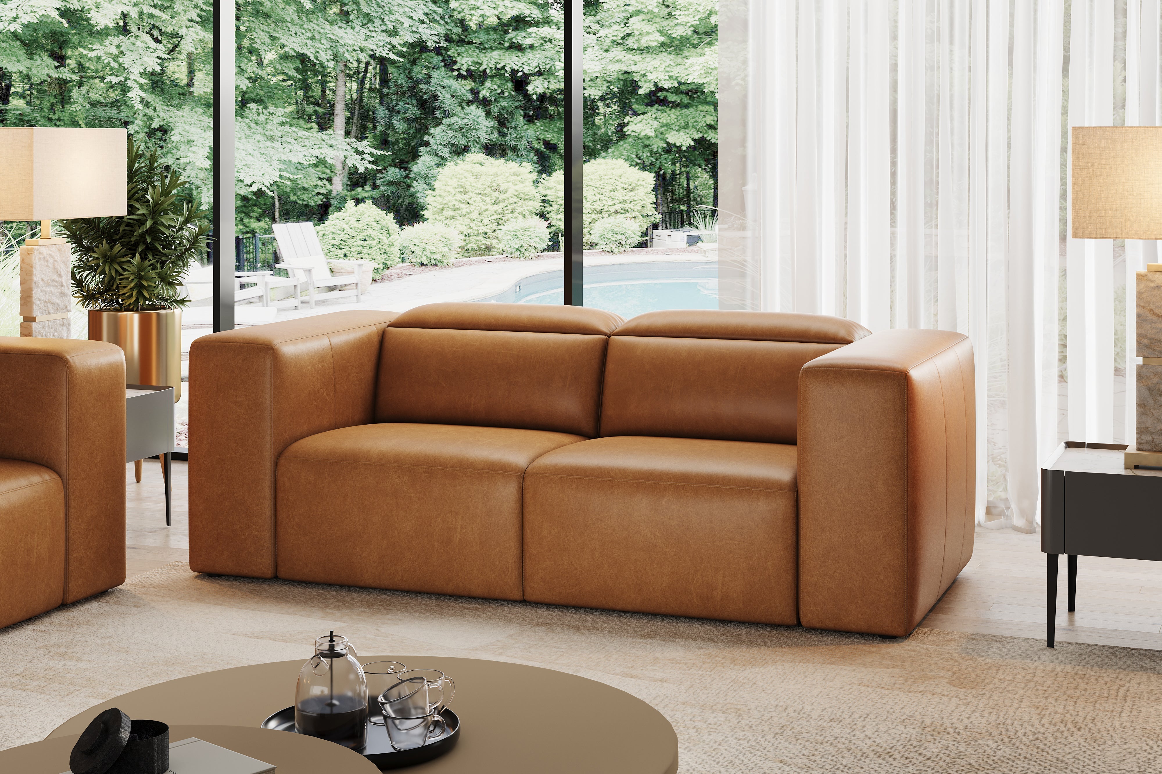 Eden Leather Dual Recliner Lounge