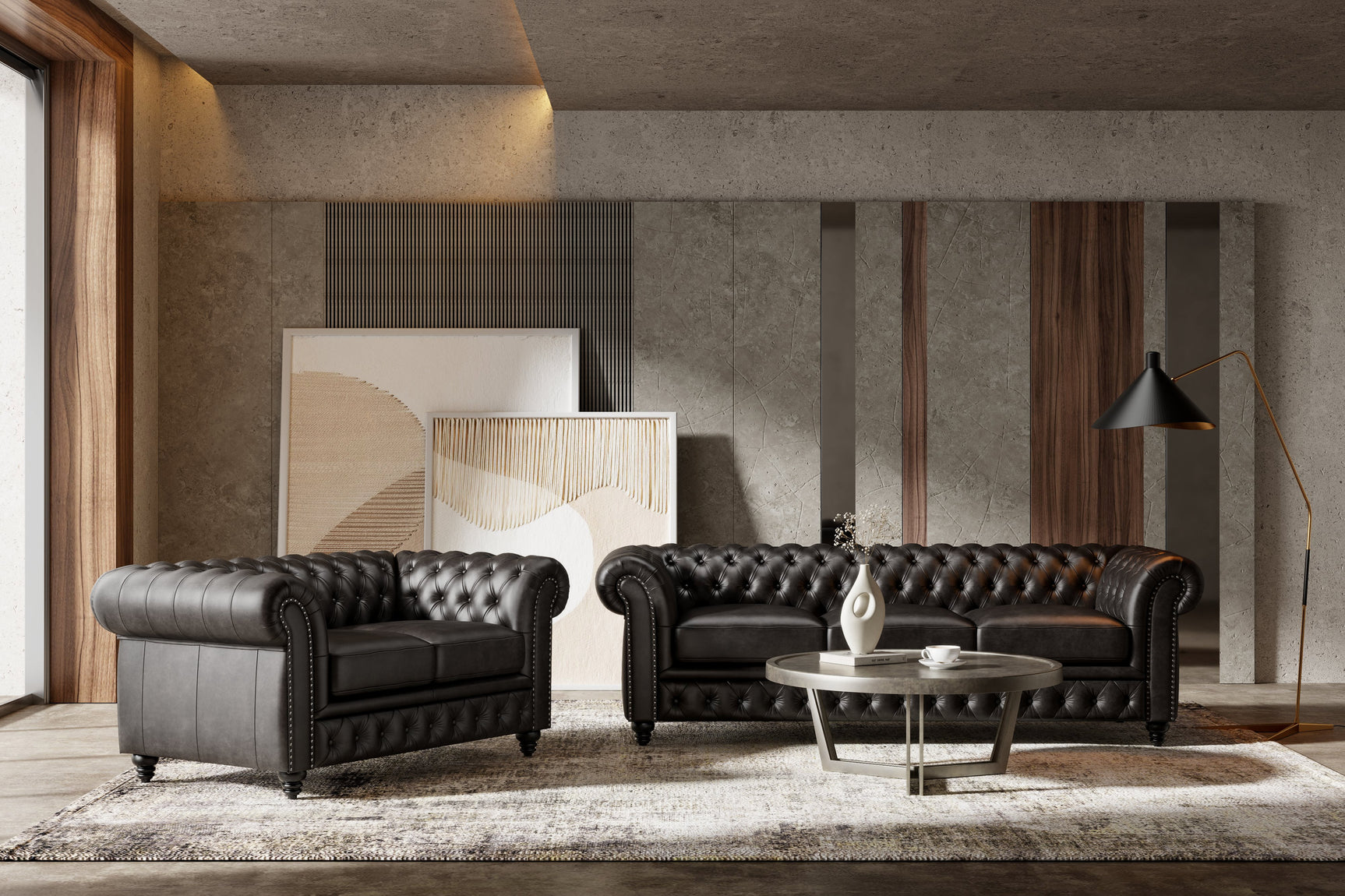 Parma Leather Chesterfield Lounge