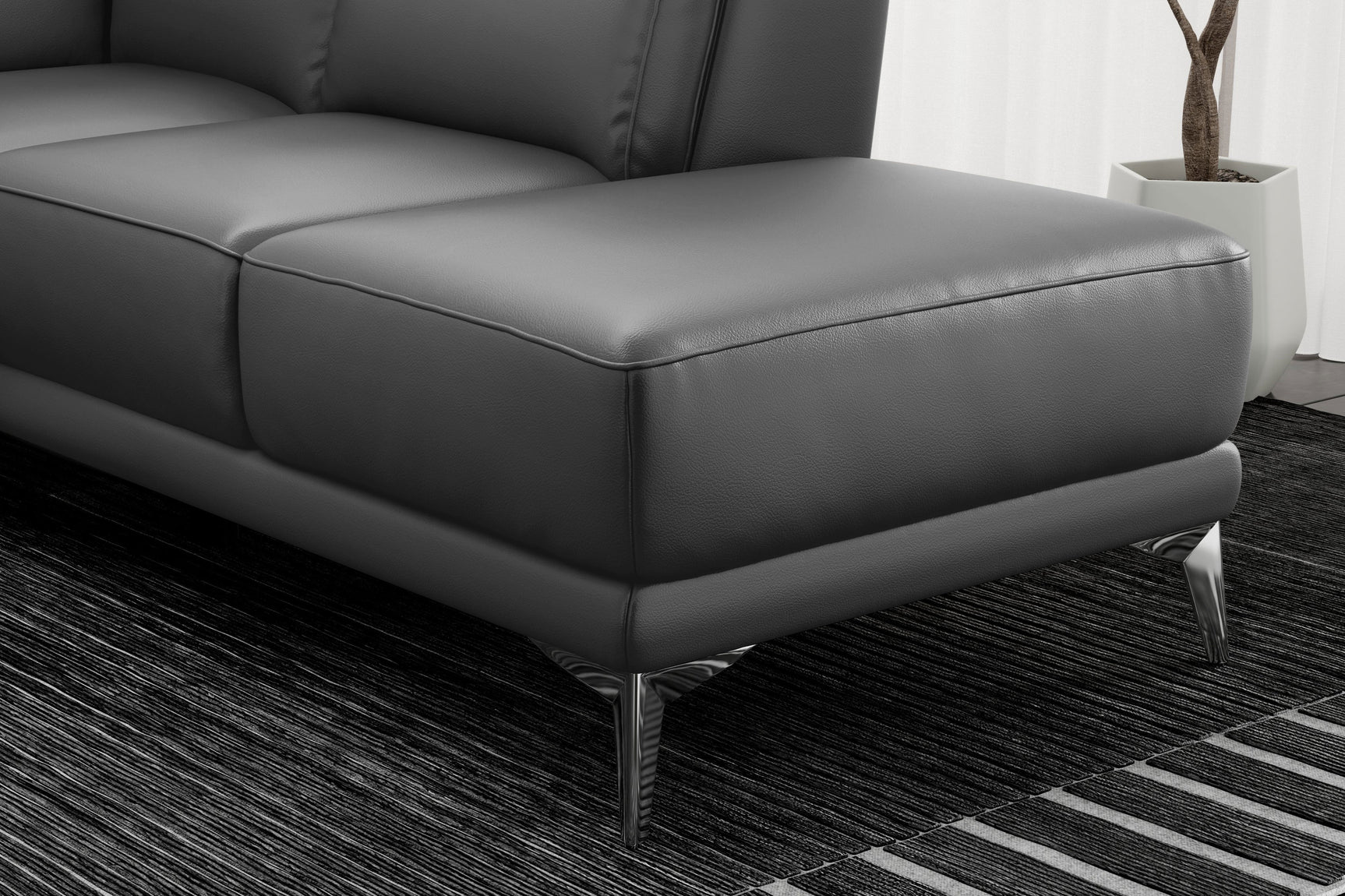 Pista Leather Reclining Sectional Lounge