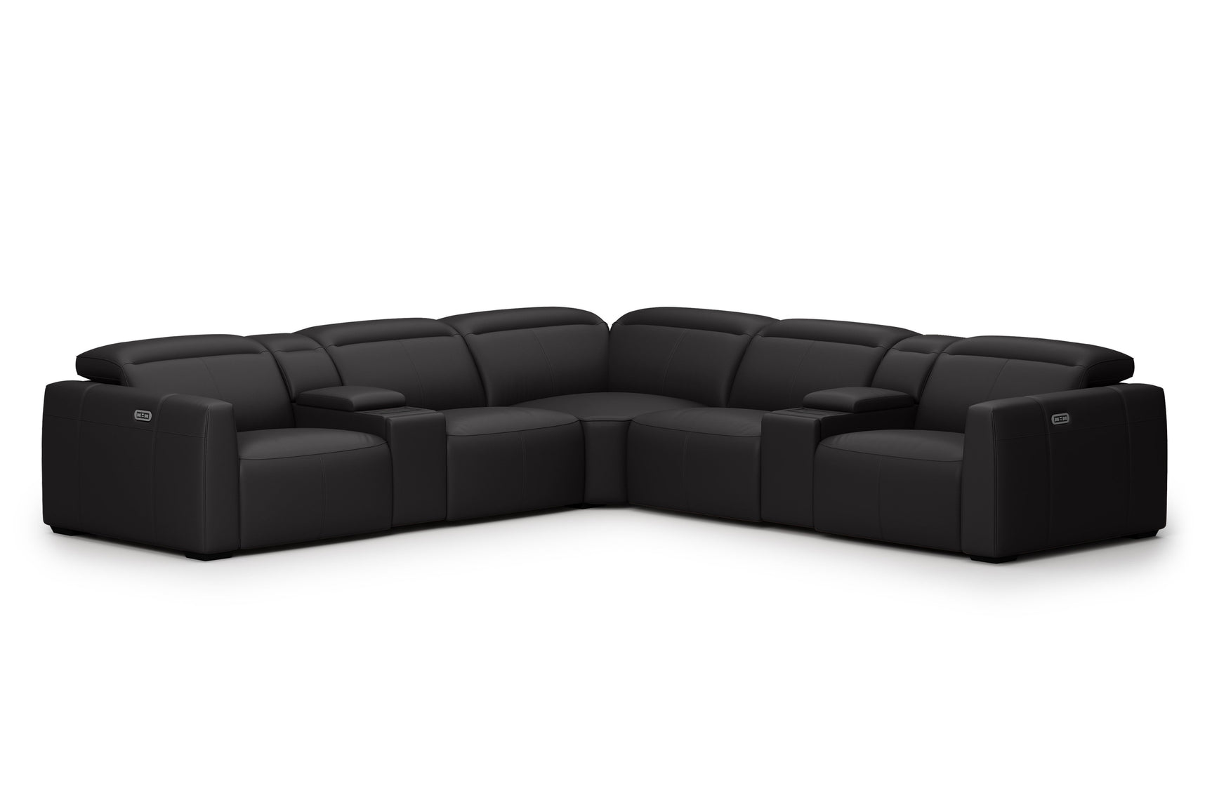 Carmen Leather Dual Recliner Corner Sectional with Console