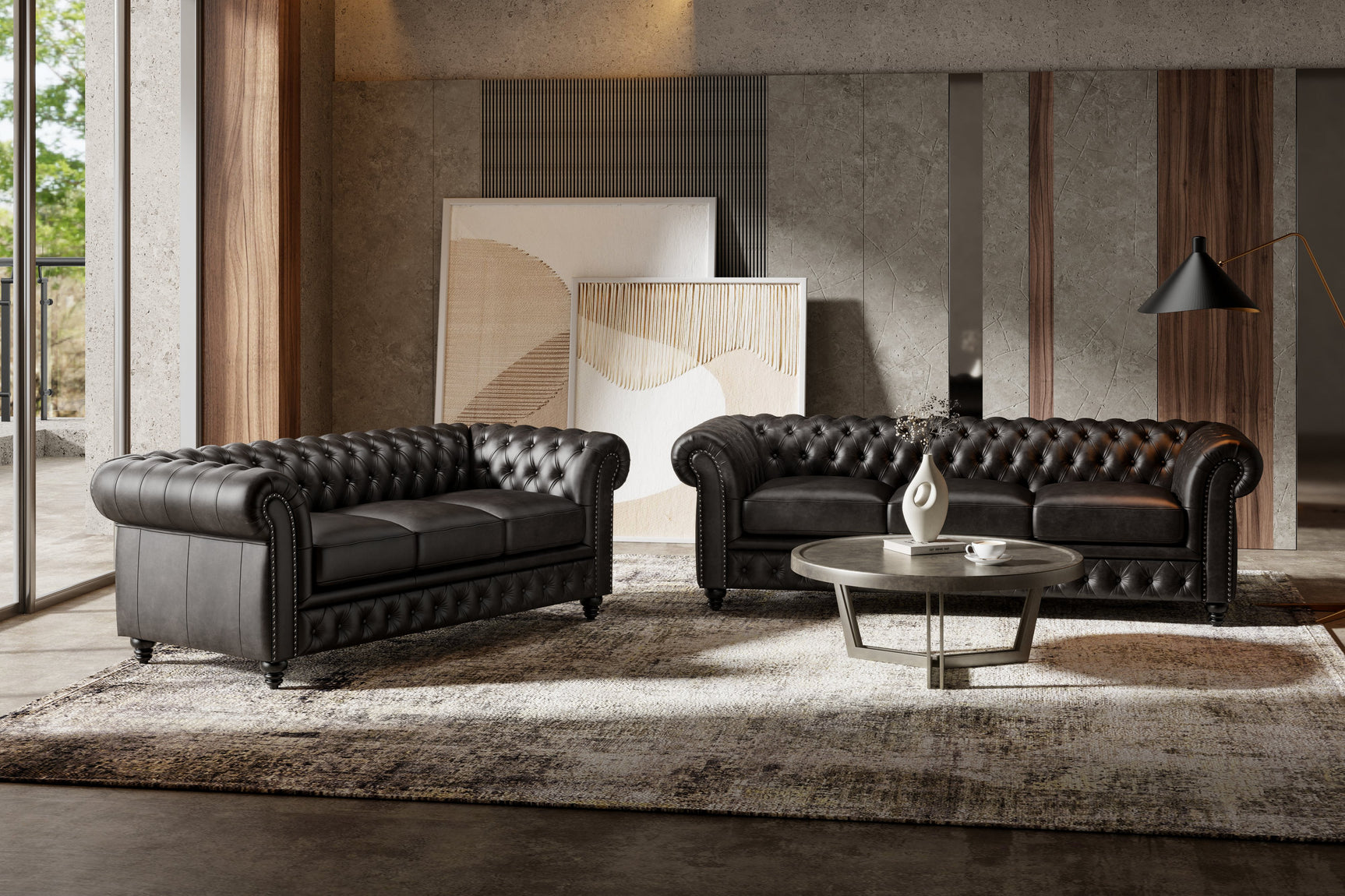 Parma Leather Chesterfield Lounge