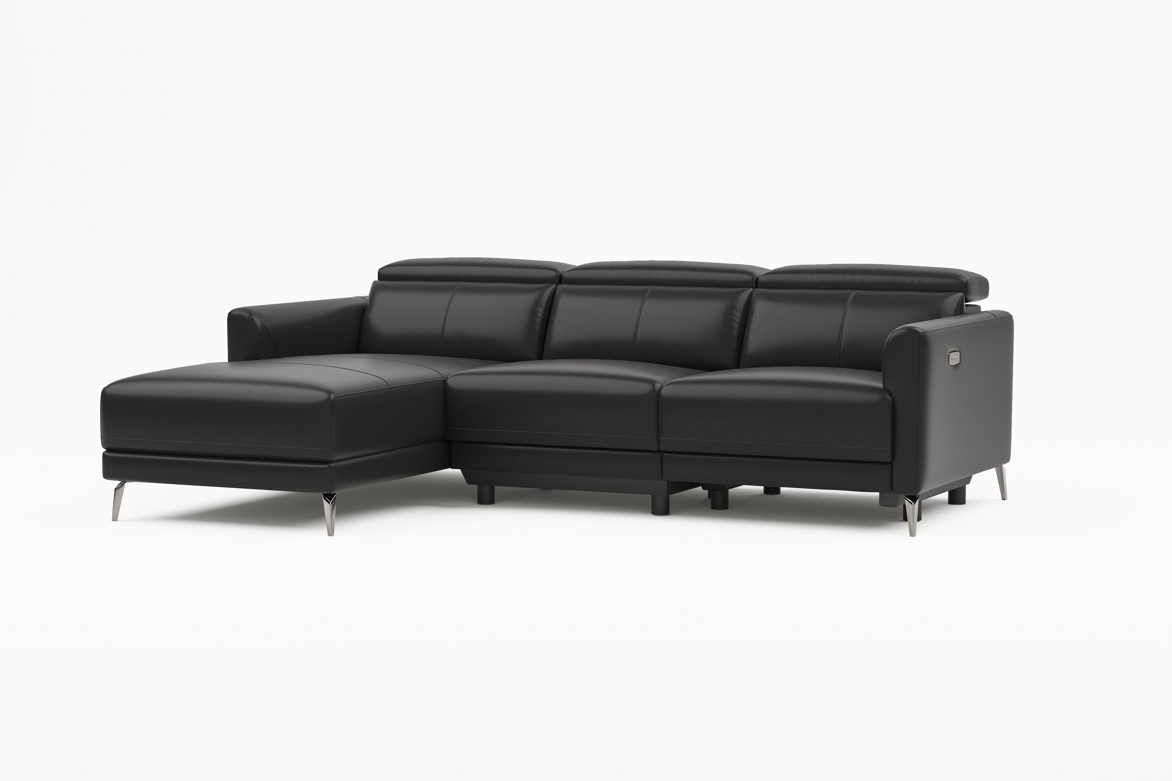 Andria Leather Reclining Sectional Lounge