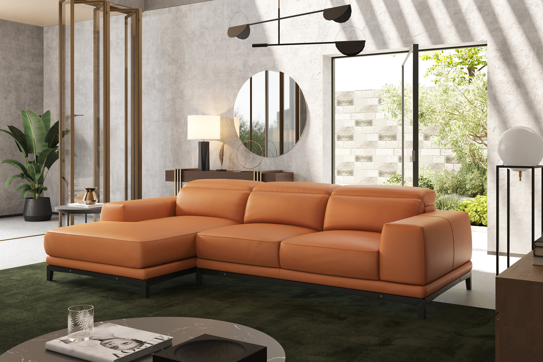 Valletta Leather Sectional Lounge