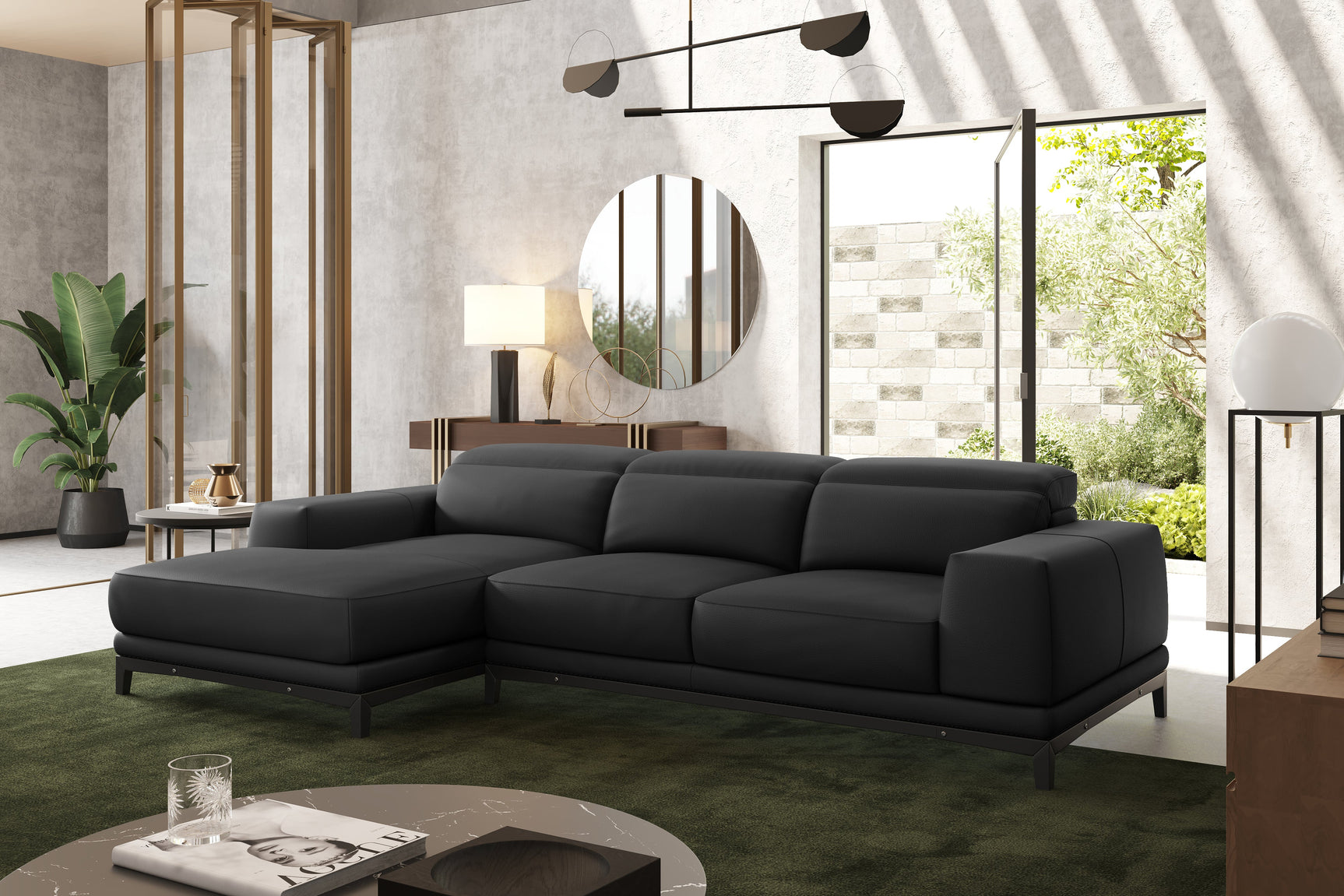 Valletta Leather Sectional Lounge