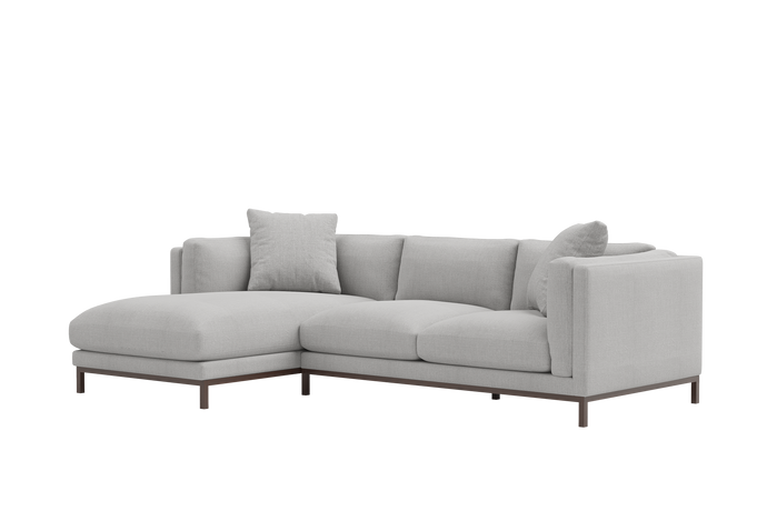 Valencia Bergen Fabric Sectional Lounge with Left Hand Facing Chaise, Beige