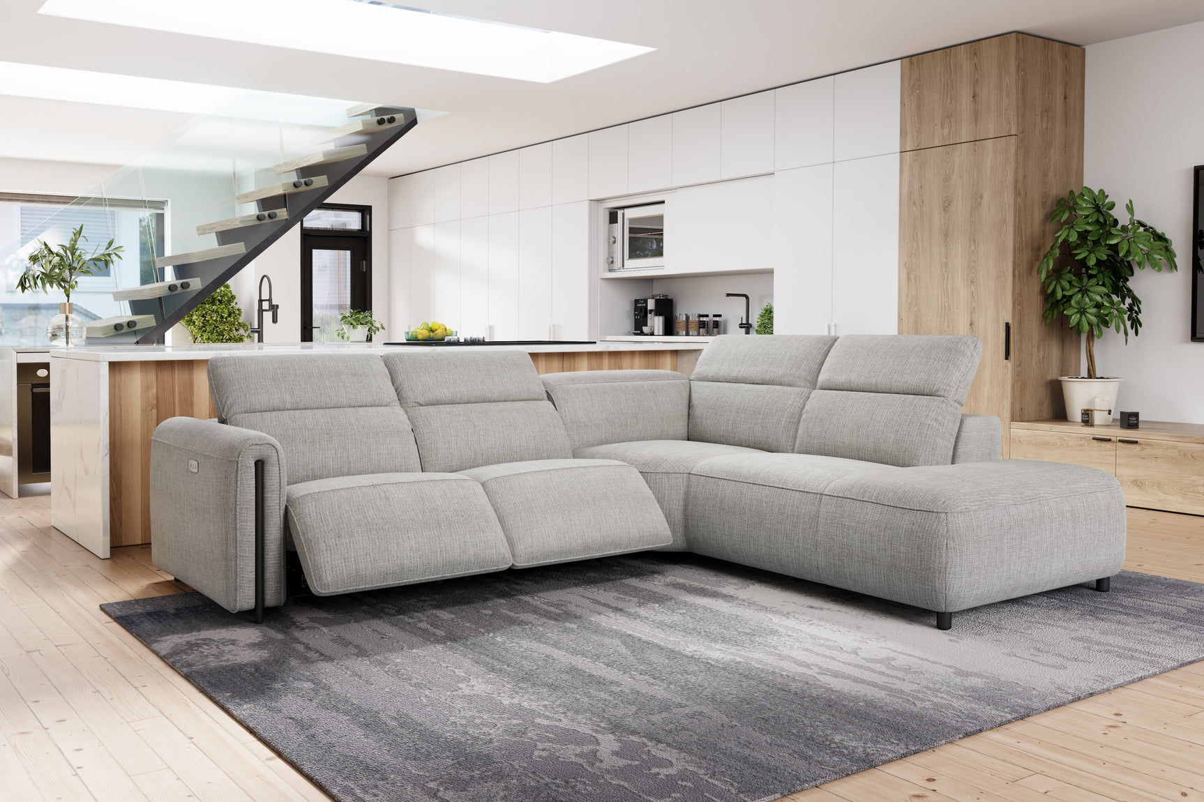 Octavia Fabric Reclining Corner Sectional Cloud Lounge