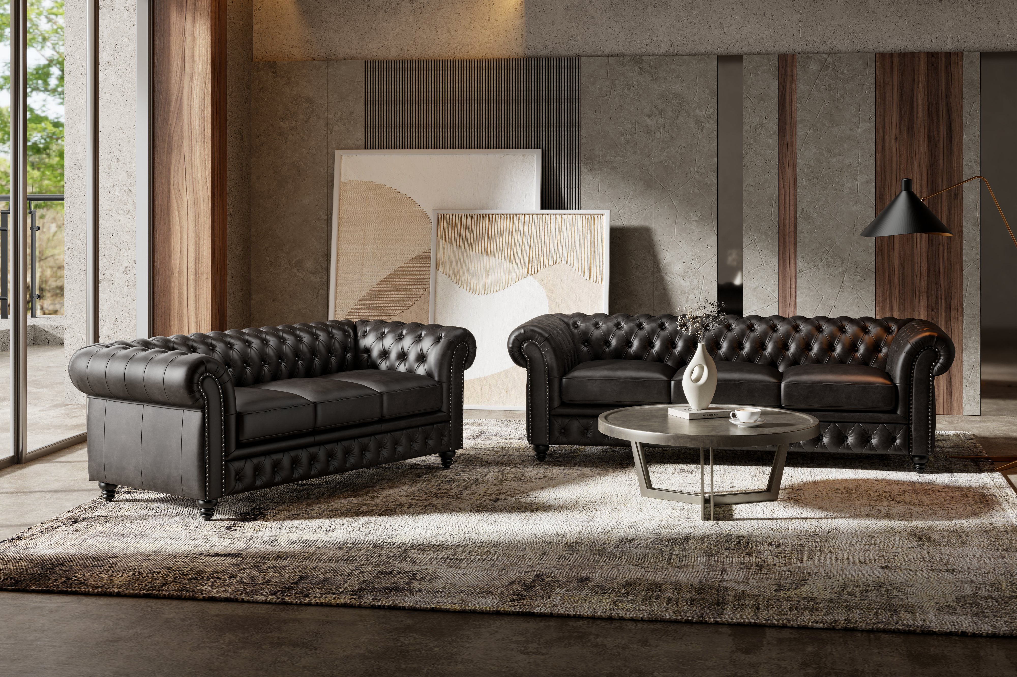 Parma Leather Chesterfield Lounge