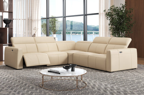 Carmen Leather Dual Recliner Corner Sectional