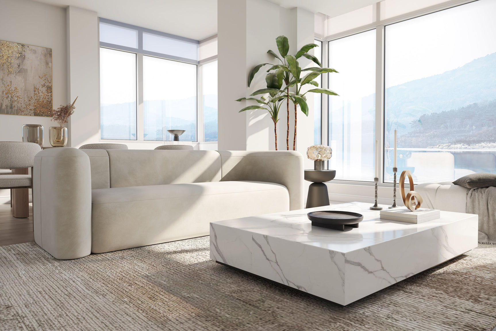 Jordyn Velvet Fabric Lounge