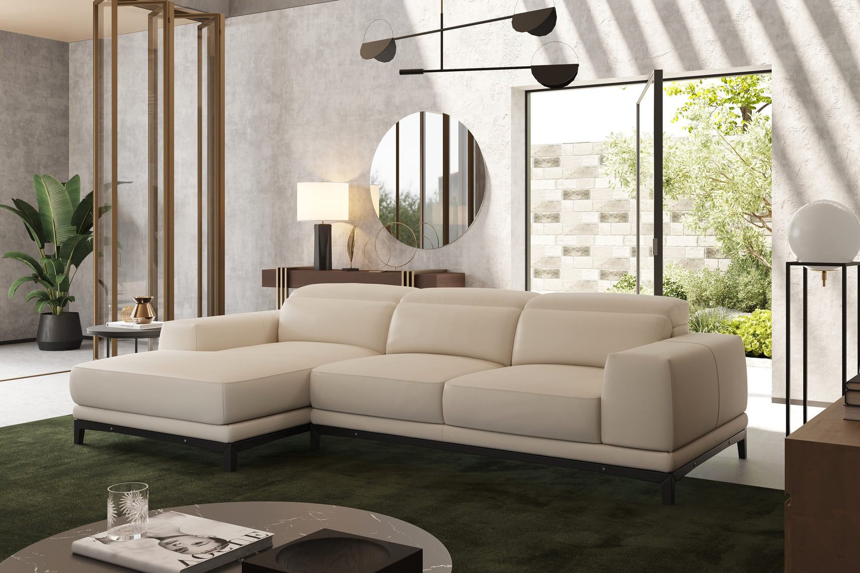 Valletta Leather Sectional Lounge