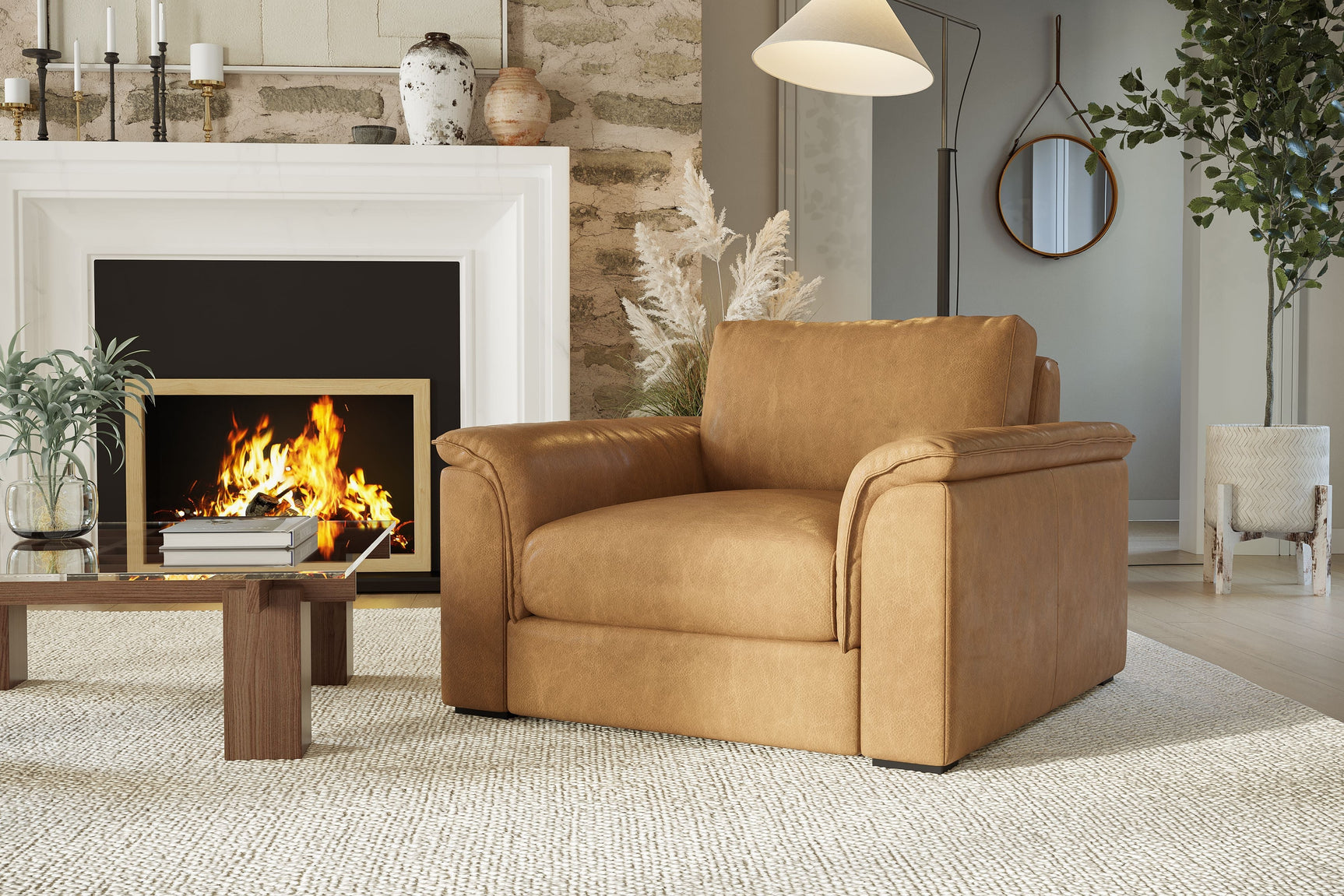 Zaira Leather Accent Chair