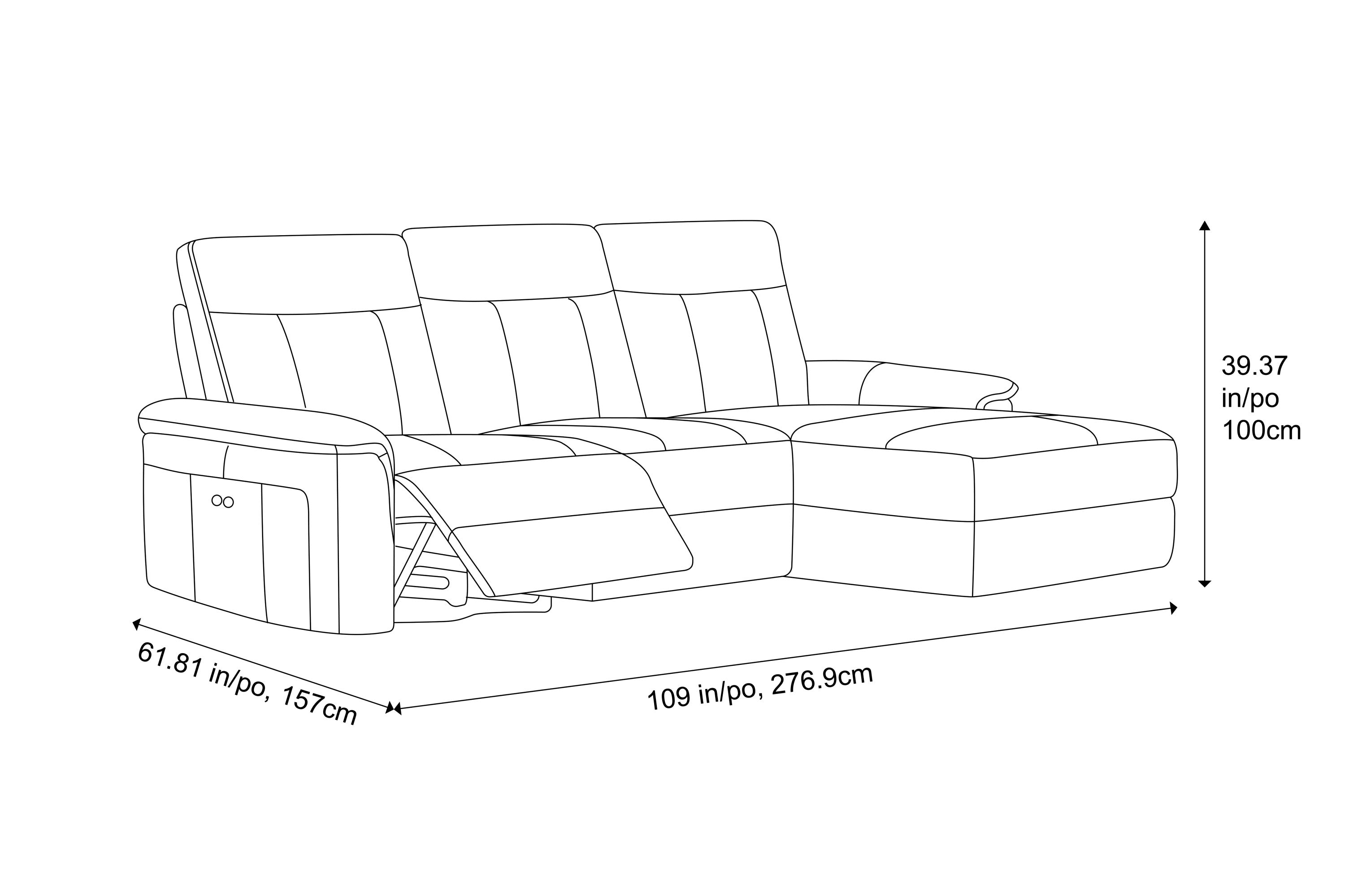 Heidi Leather Recliner Sectional Lounge