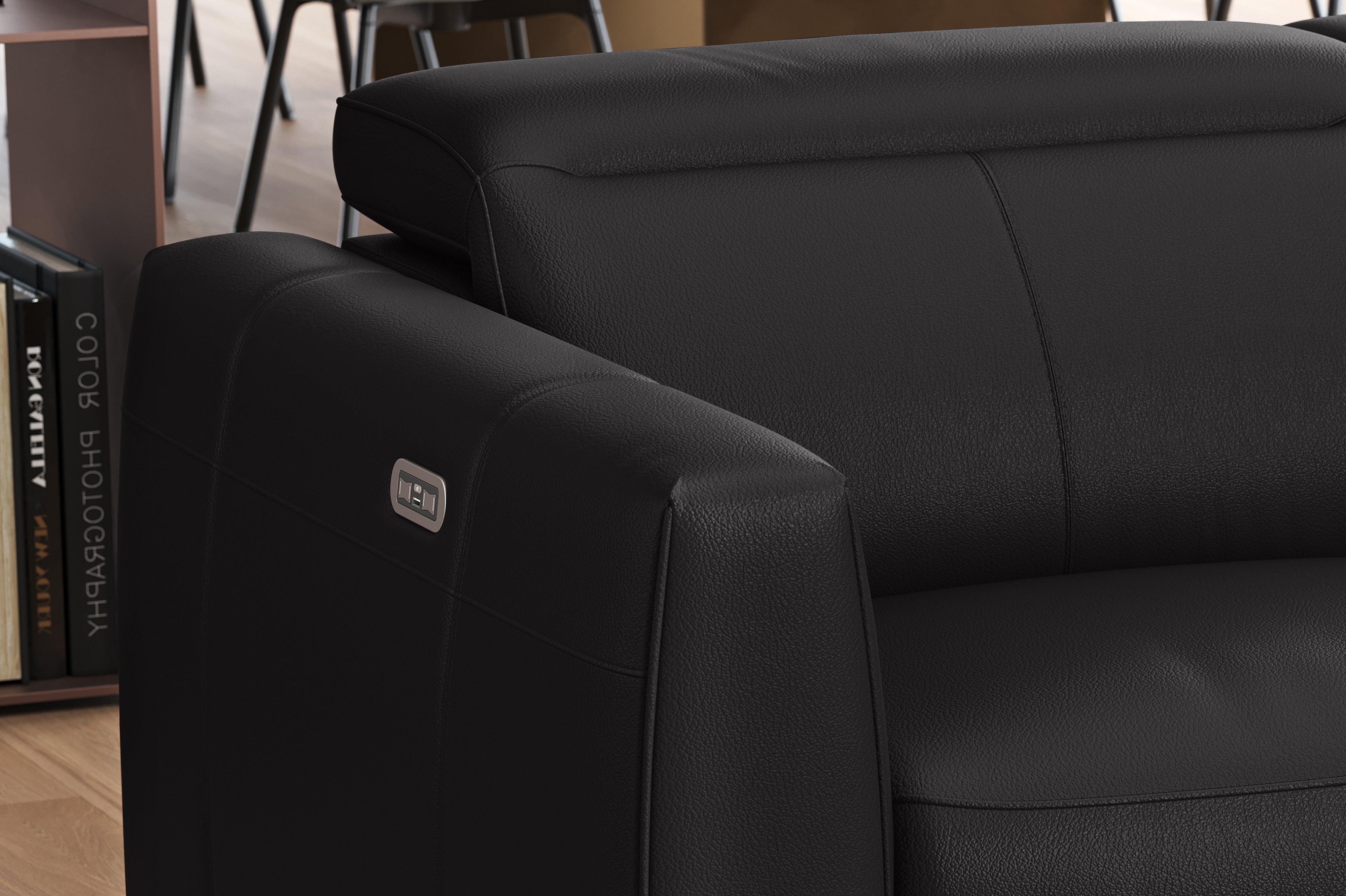 Carmen Leather Dual Recliner Lounge with Console