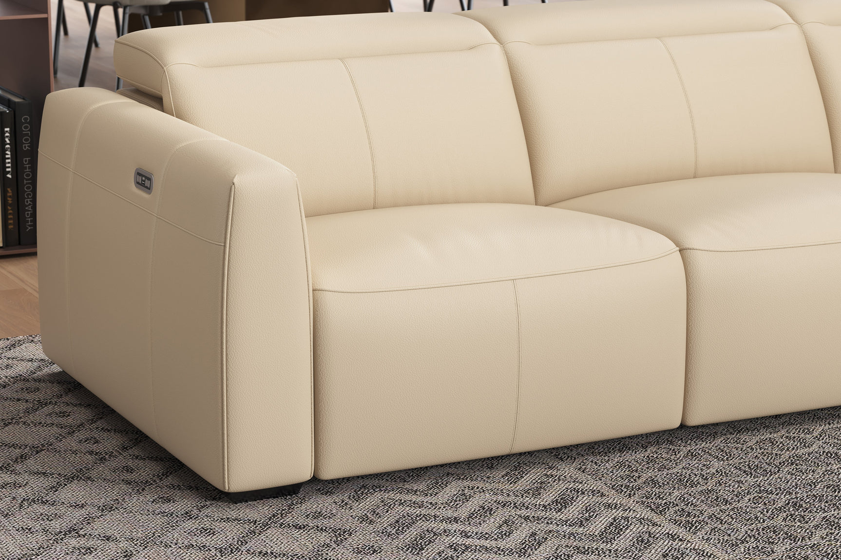 Carmen Leather Dual Recliner Corner Sectional