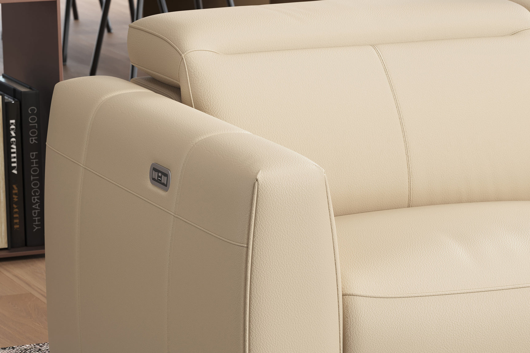 Carmen Leather Dual Recliner Lounge with Console