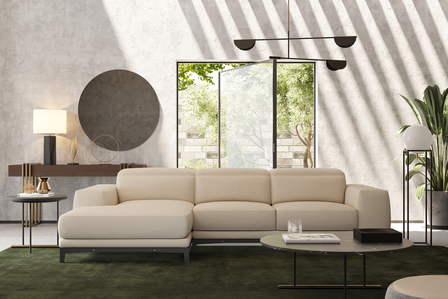 Valletta Leather Sectional Lounge