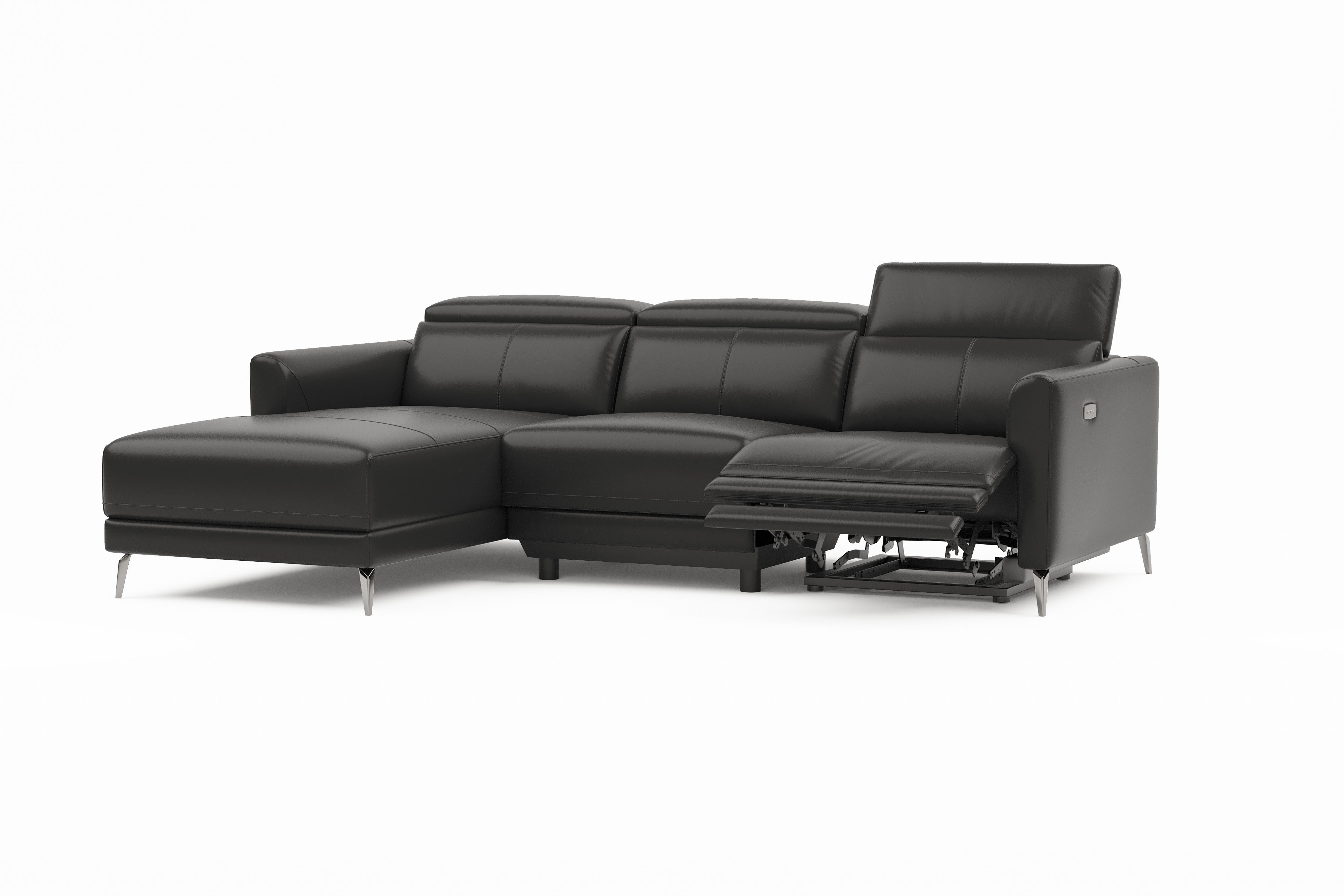 Andria Leather Reclining Sectional Lounge