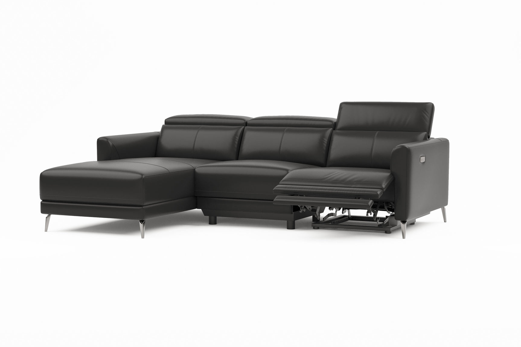 Andria Leather Reclining Sectional Lounge
