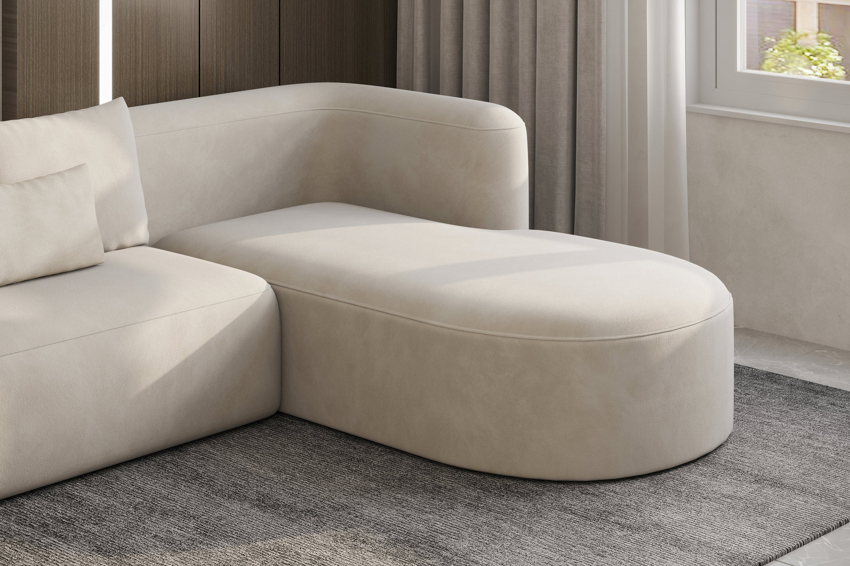 Jordyn Velvet Fabric Sectional Lounge