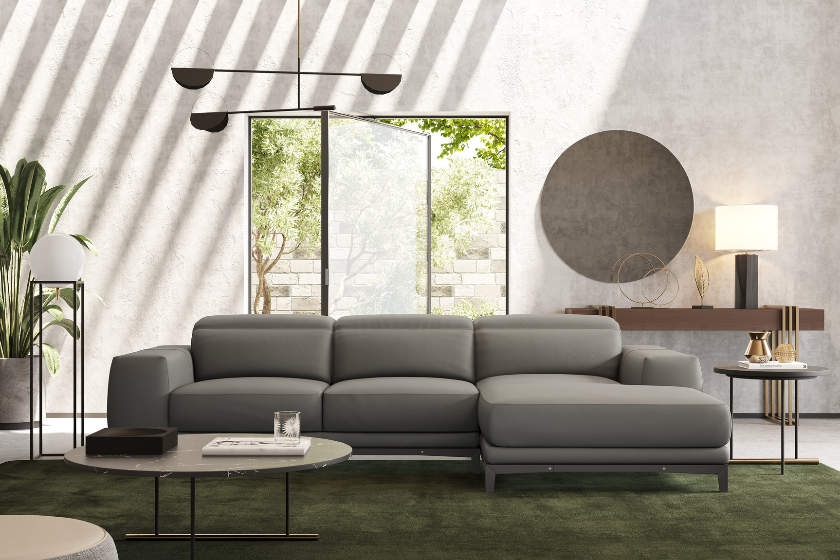 Valletta Leather Sectional Lounge