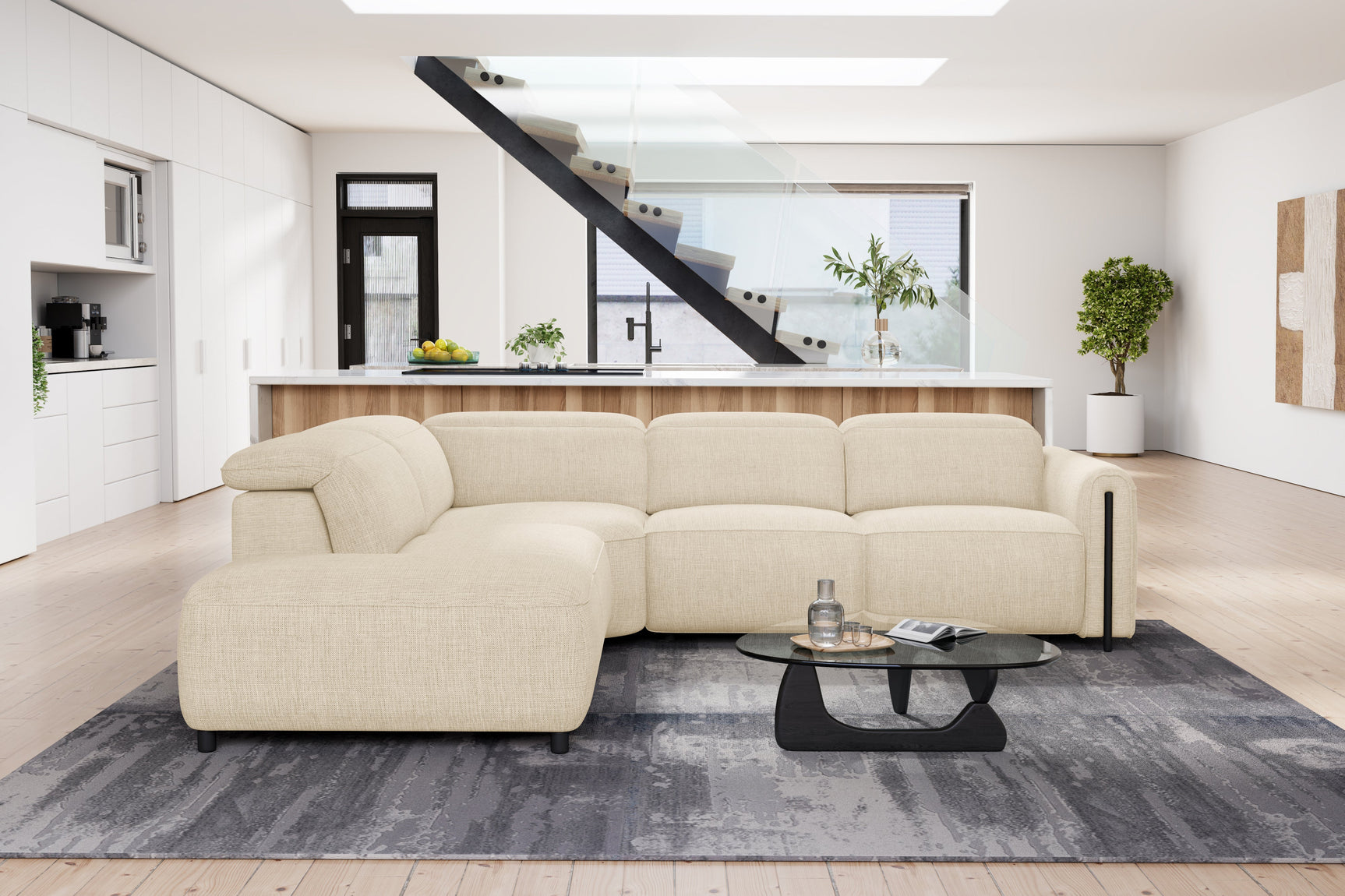 Octavia Fabric Reclining Corner Sectional Cloud Lounge