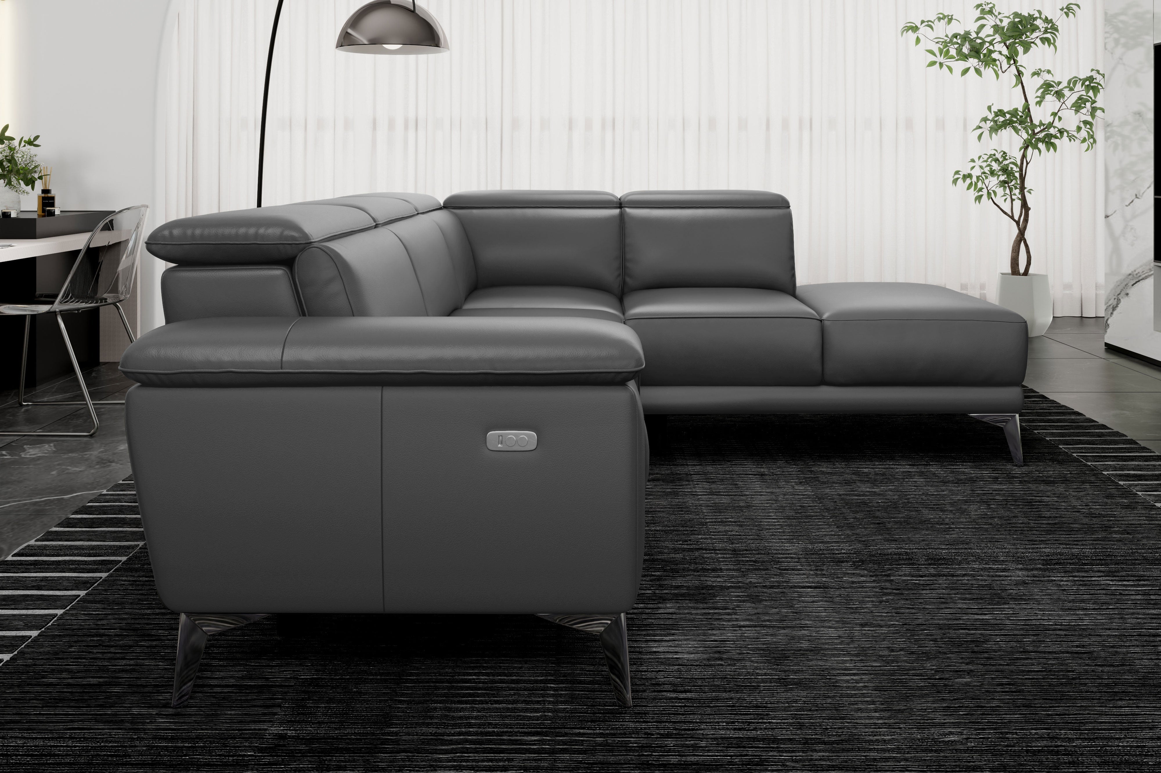 Pista Leather Reclining Sectional Lounge