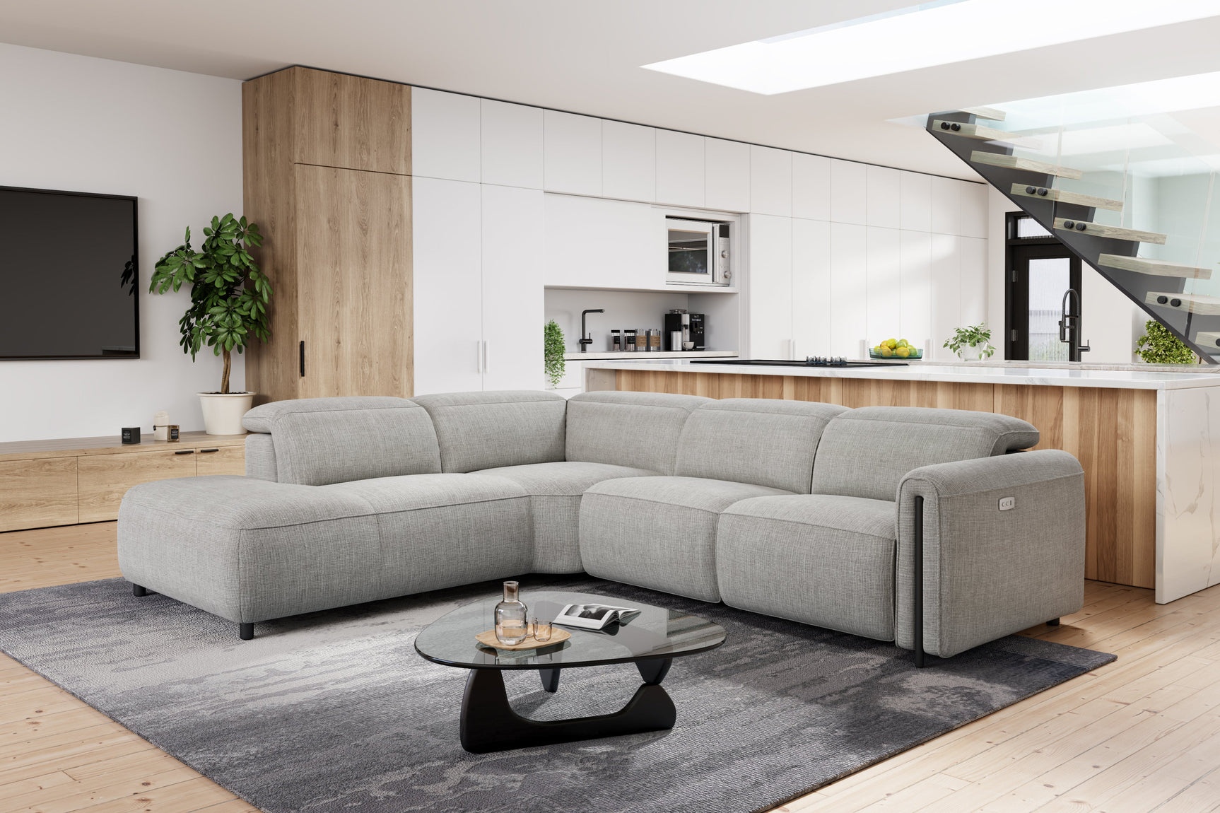 Octavia Fabric Reclining Corner Sectional Cloud Lounge