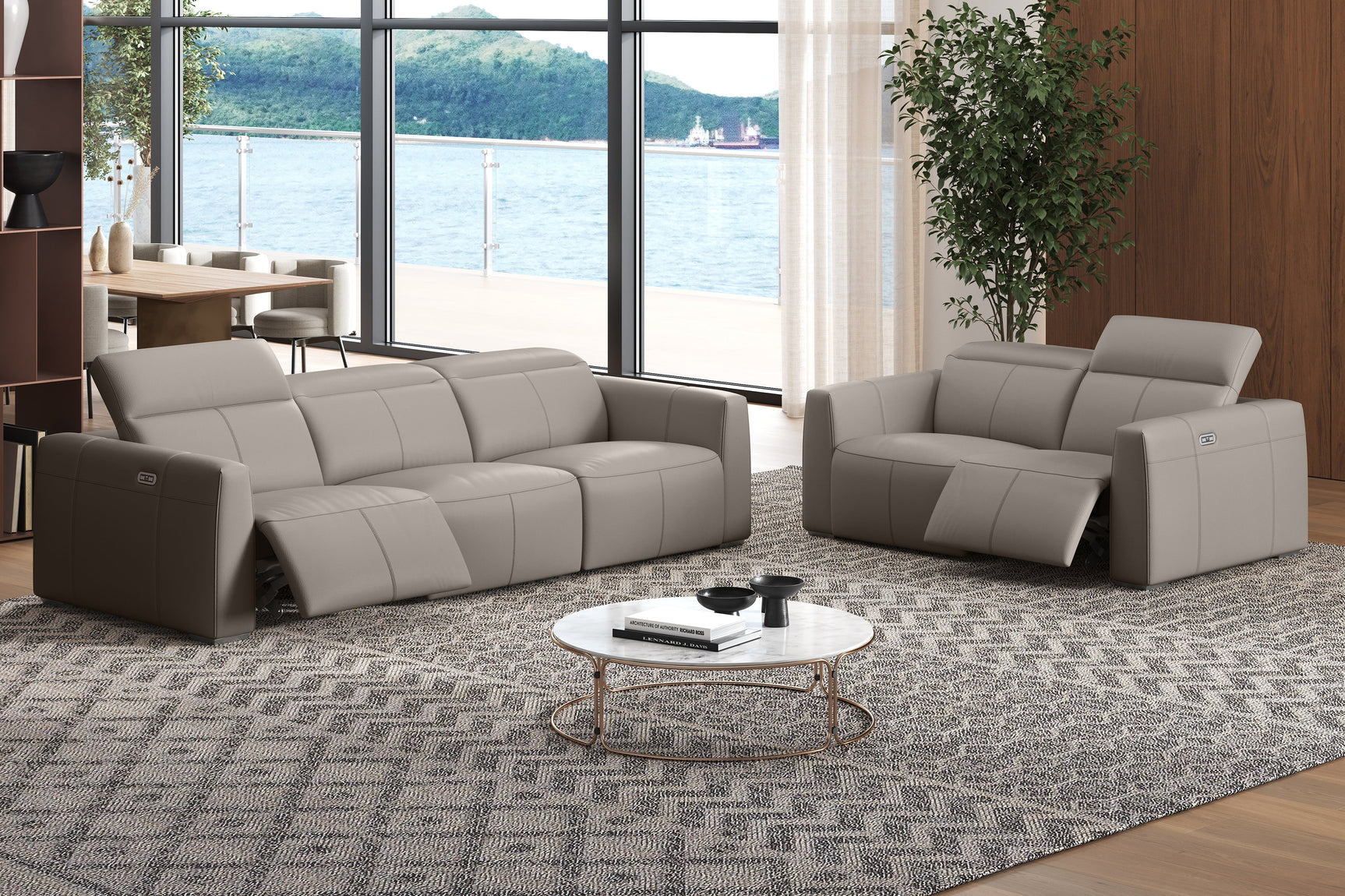 Carmen Leather Dual Recliner Lounge