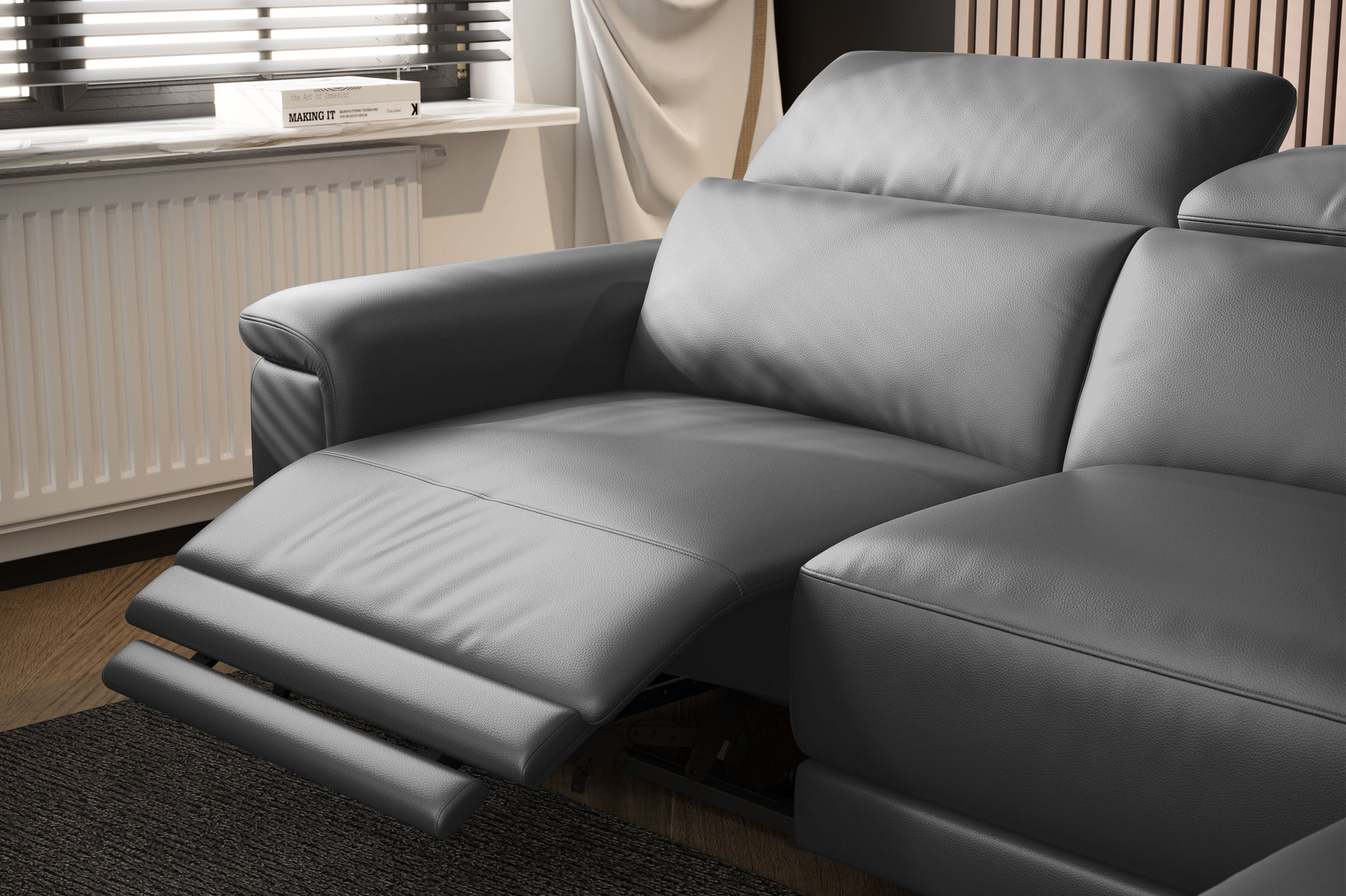 Pista Leather Reclining Sectional Lounge