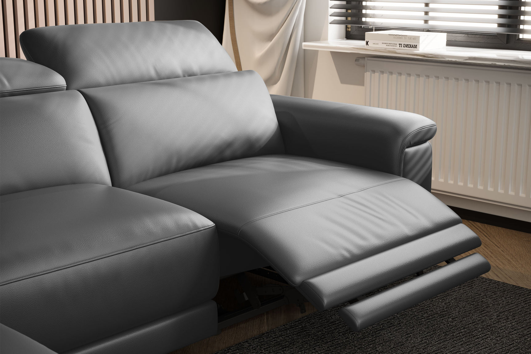 Pista Leather Reclining Sectional Lounge