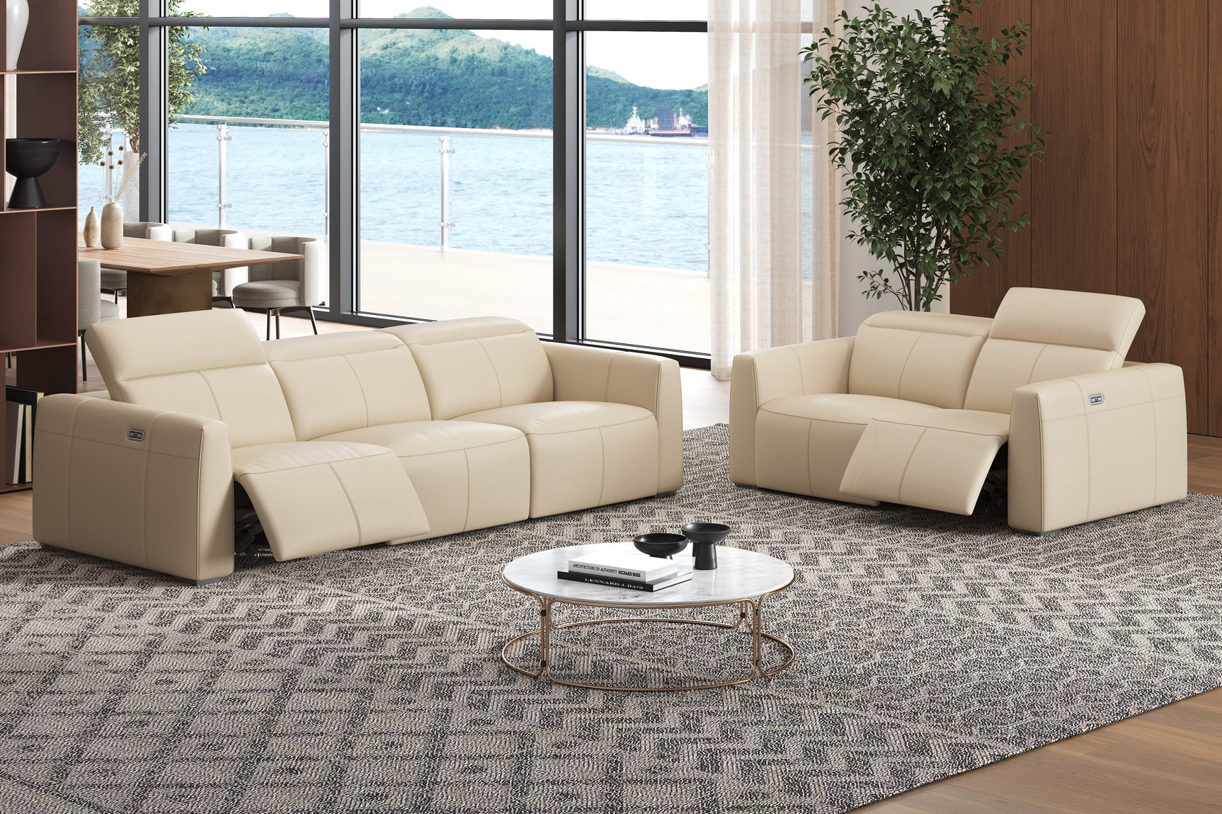 Carmen Leather Dual Recliner Lounge