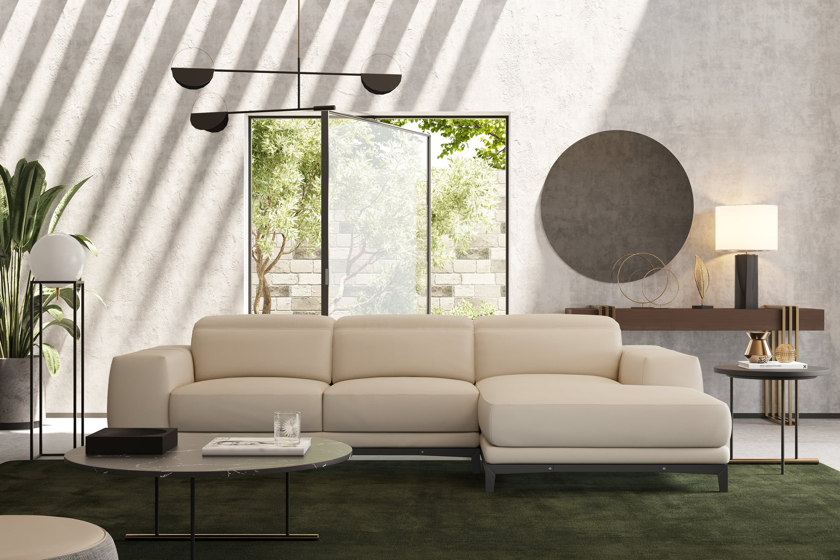 Valletta Leather Sectional Lounge