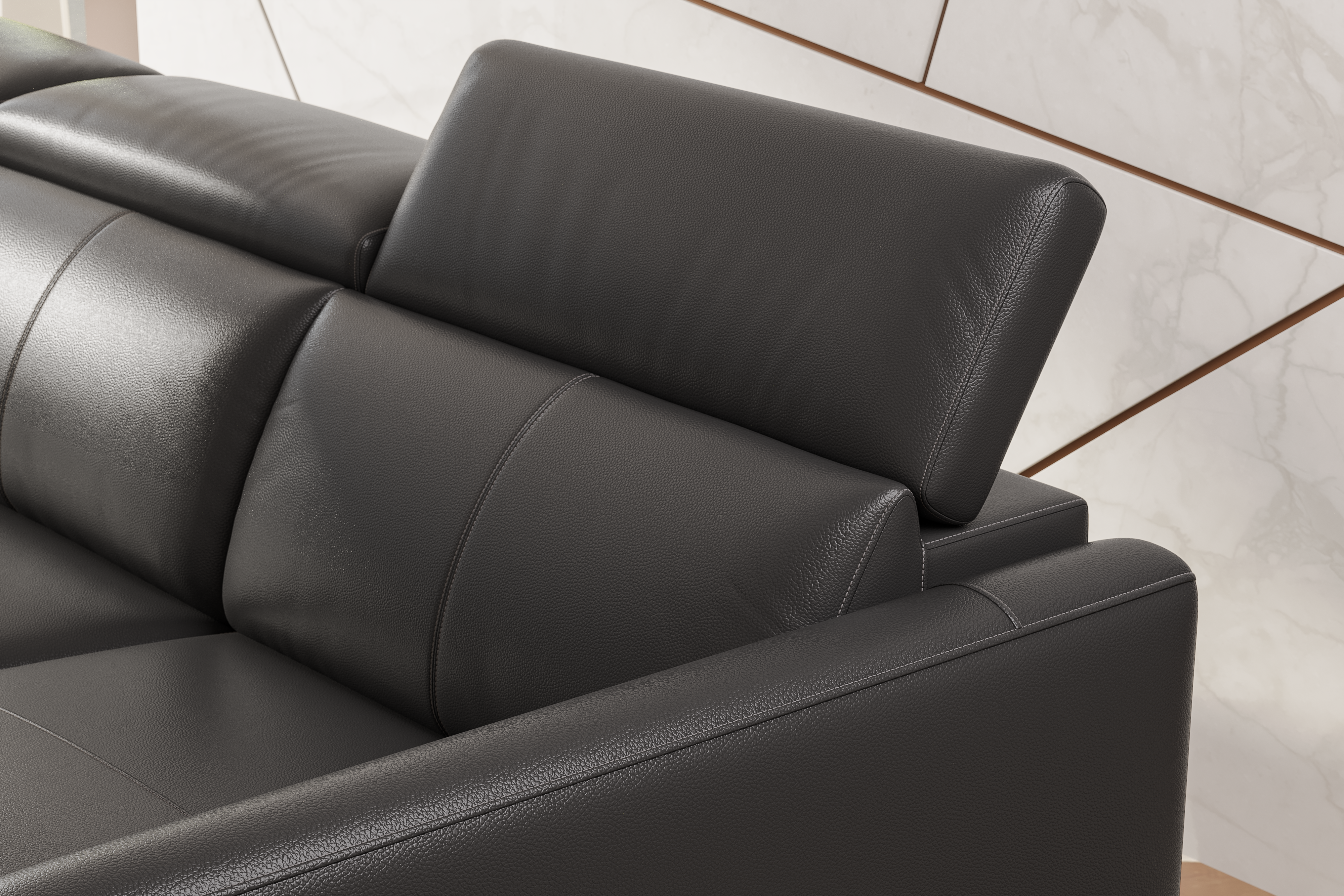 Andria Leather Reclining Sectional Lounge