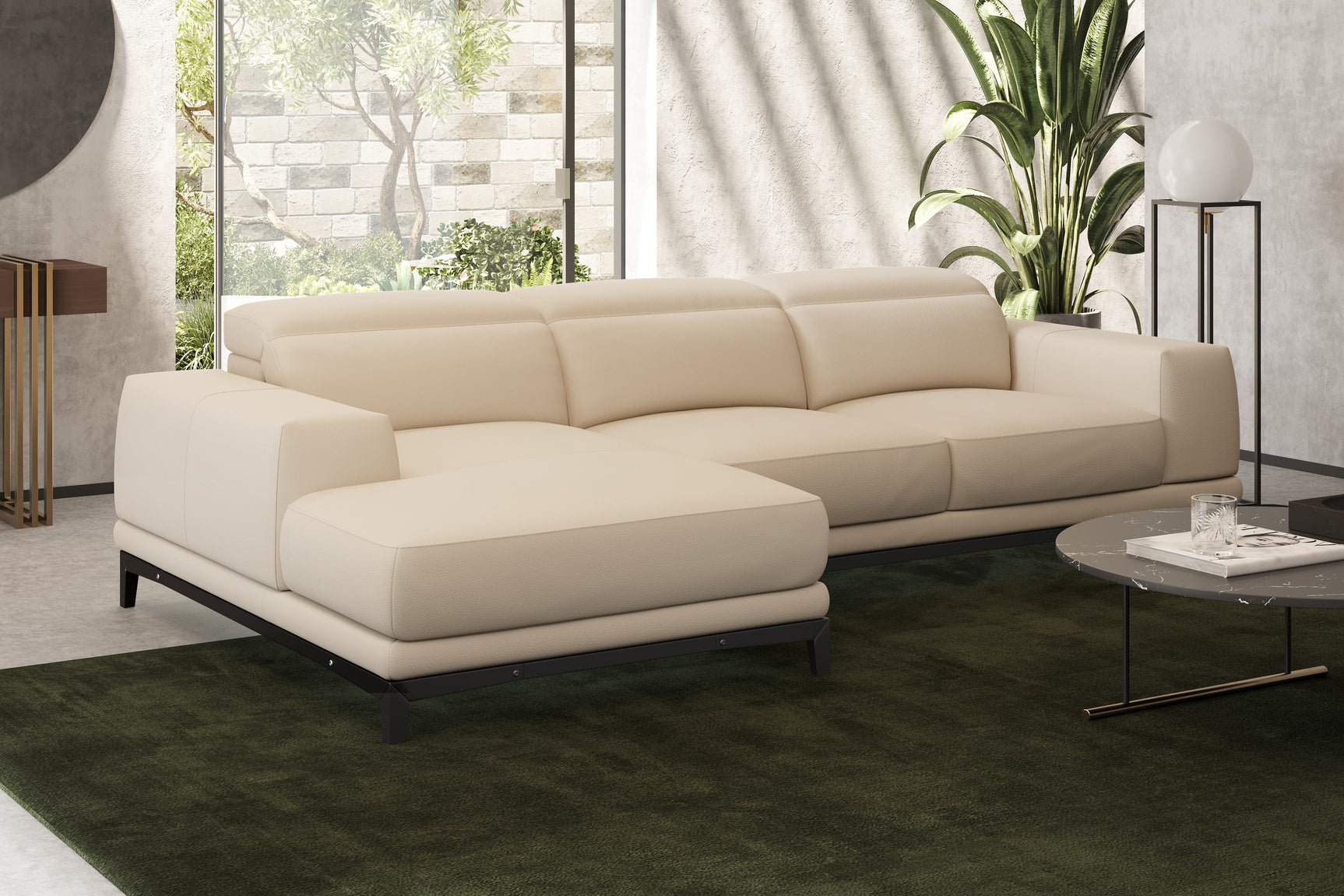 Valletta Leather Sectional Lounge
