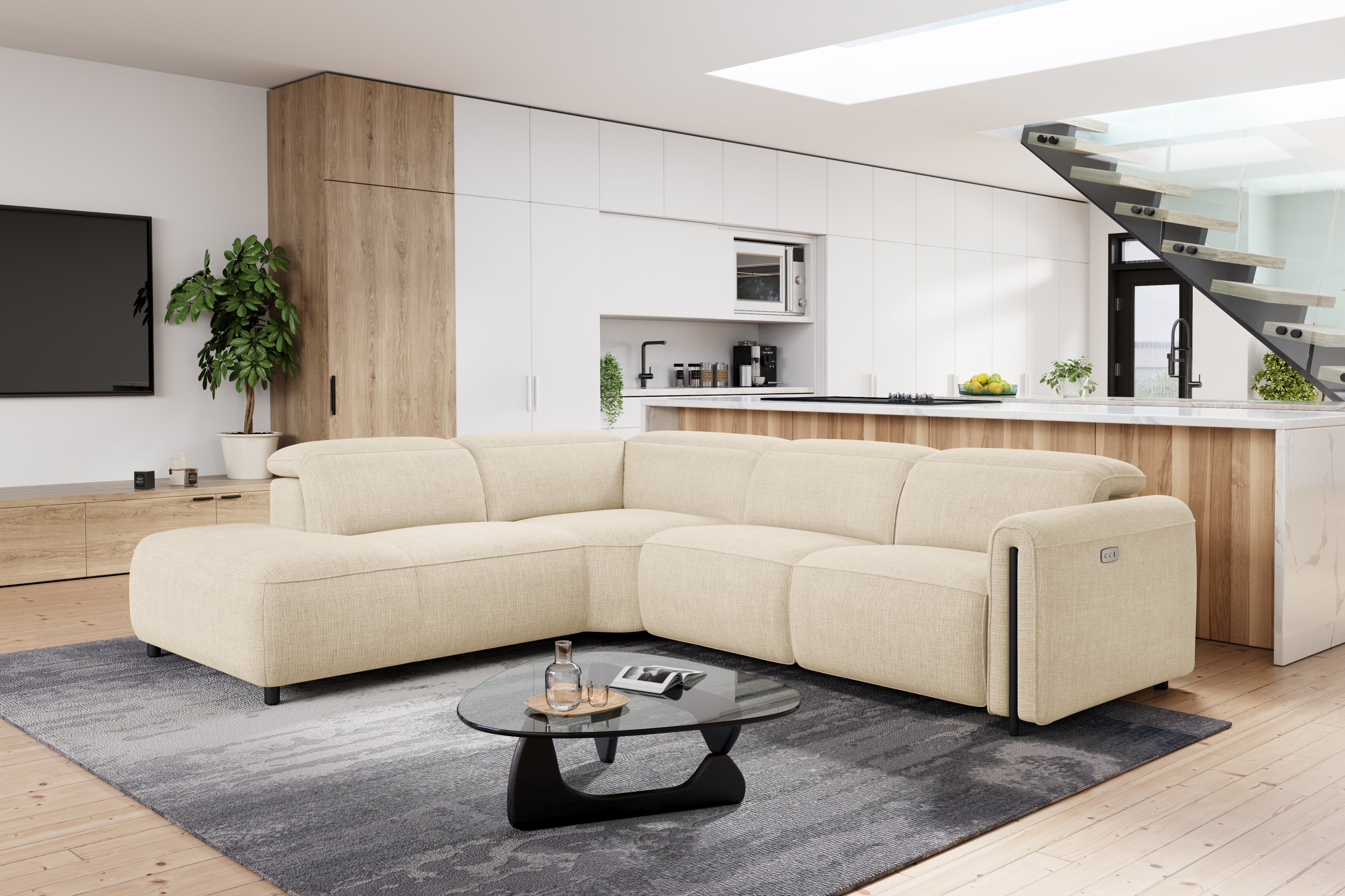 Octavia Fabric Reclining Corner Sectional Cloud Lounge