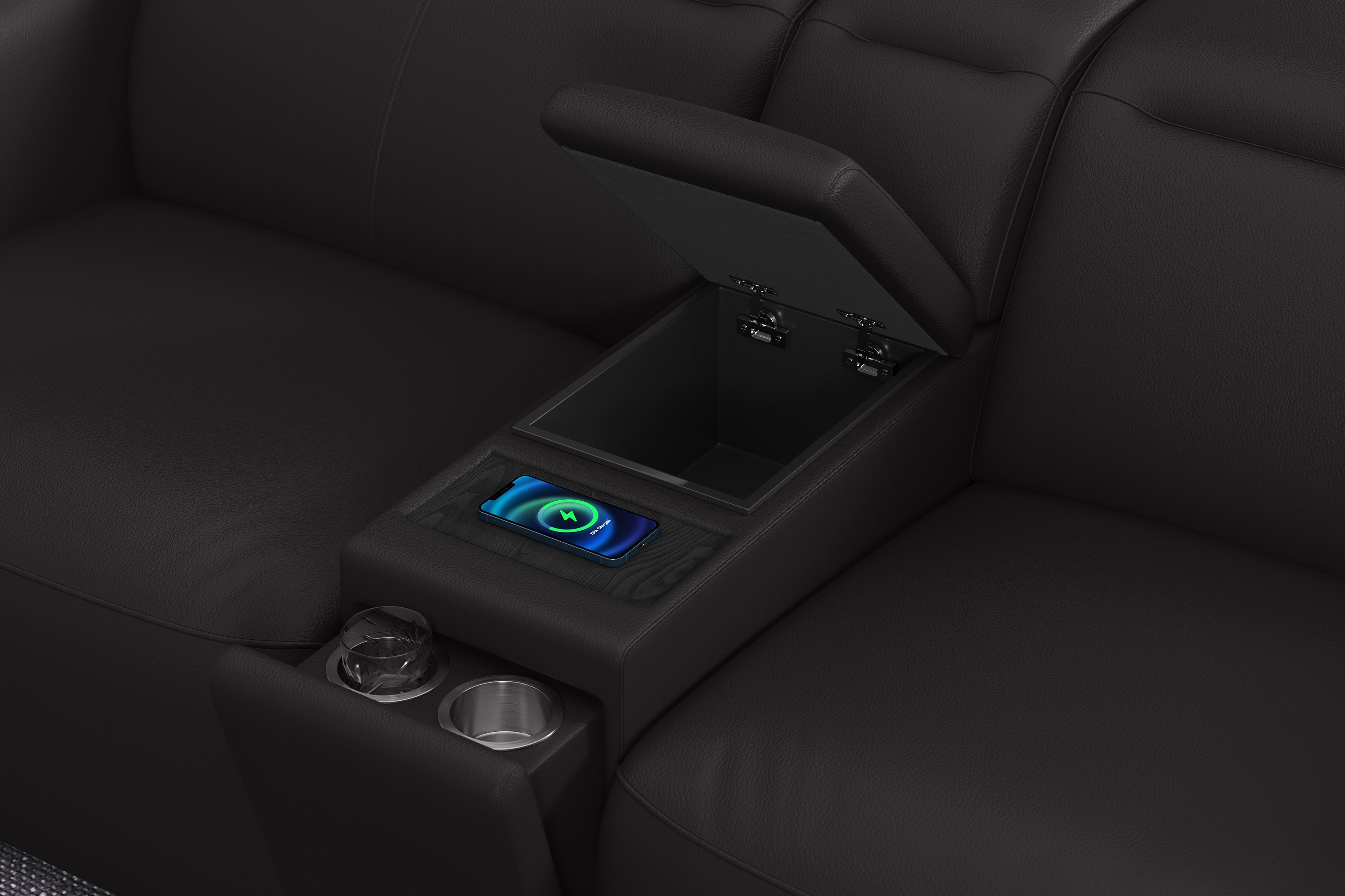 Carmen Leather Dual Recliner Lounge with Console