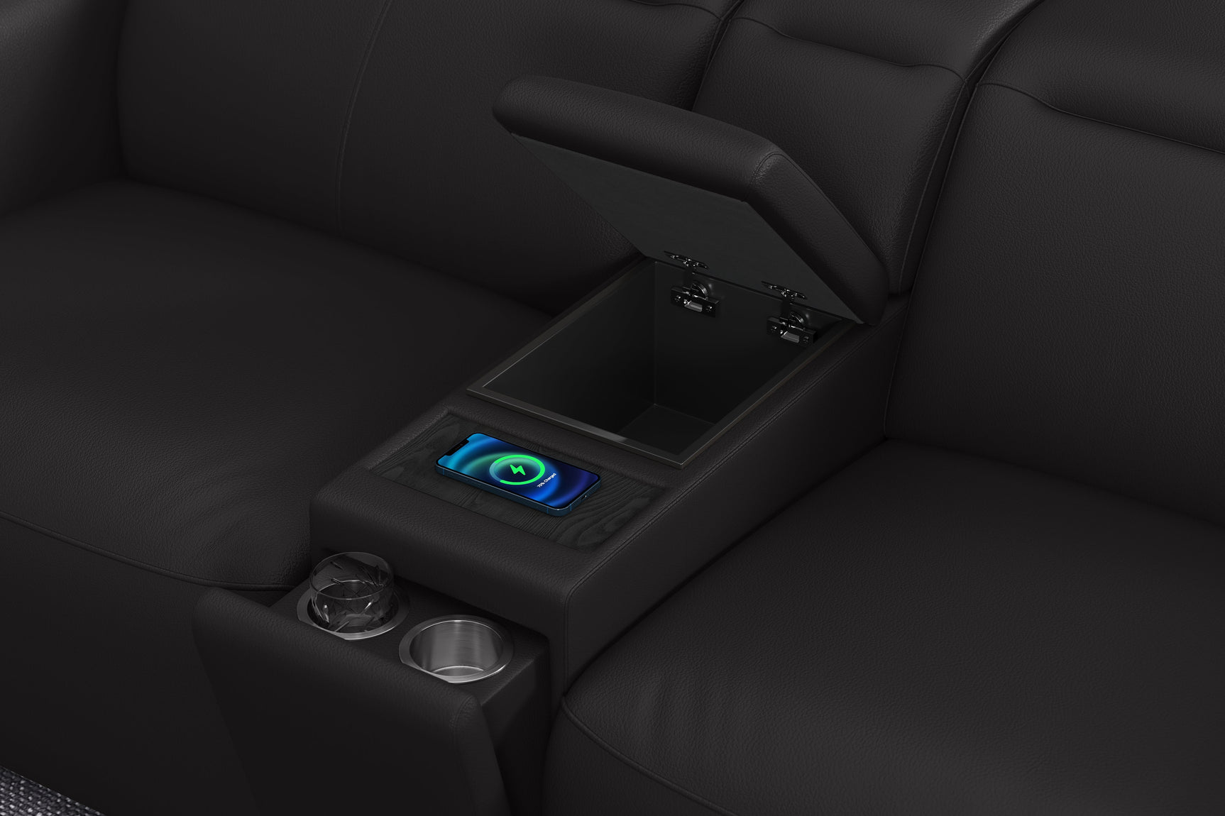 Carmen Leather Dual Recliner Lounge with Console