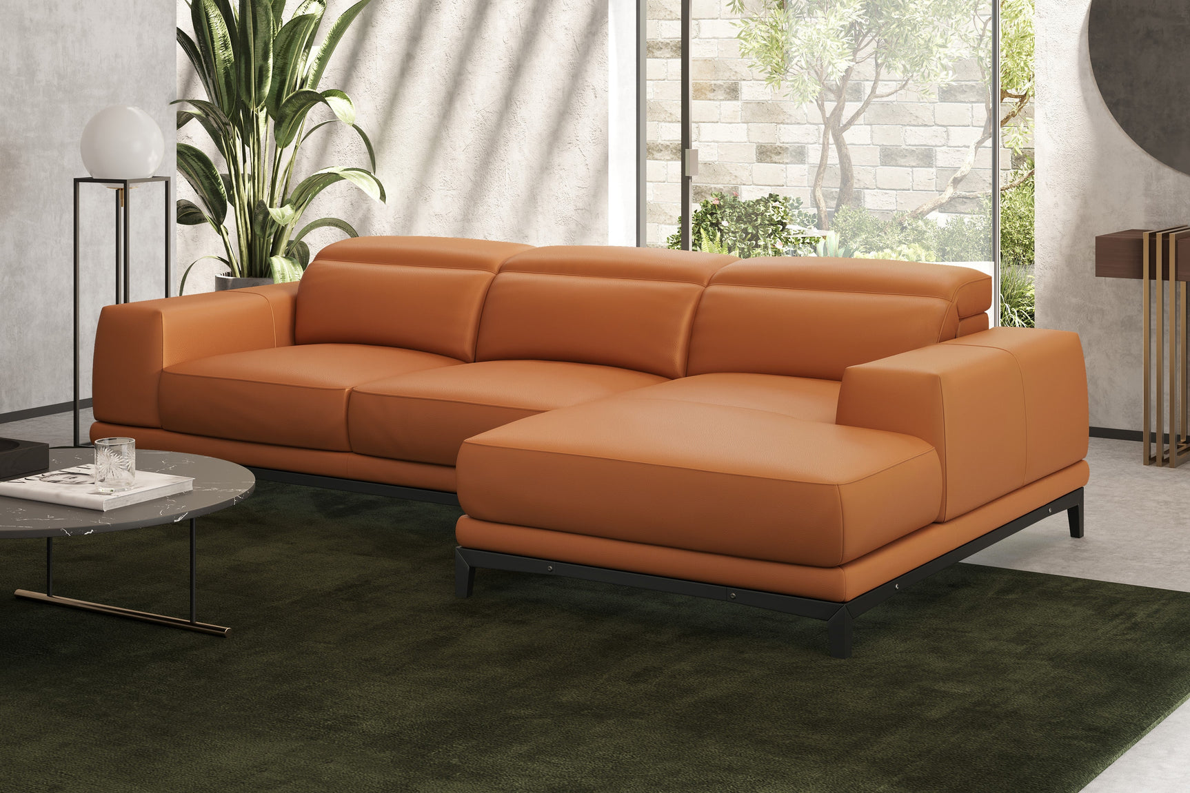 Valletta Leather Sectional Lounge
