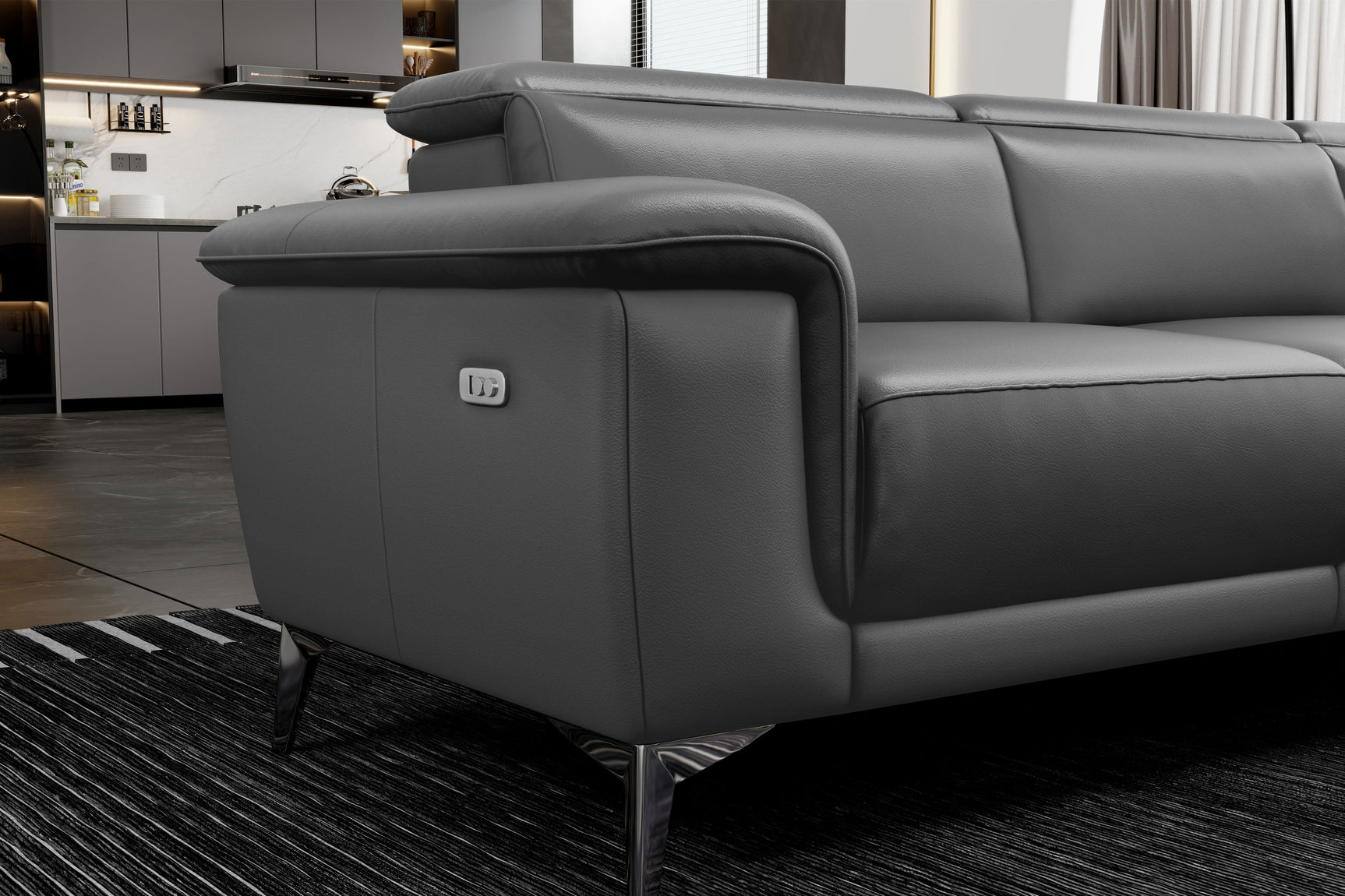 Pista Leather Reclining Sectional Lounge