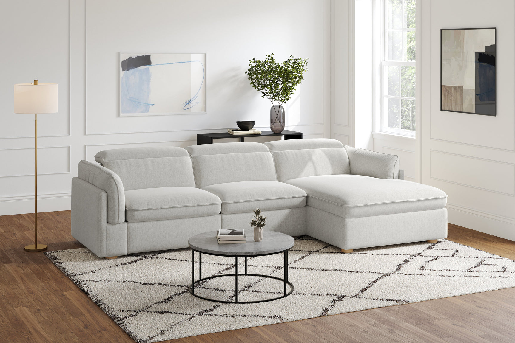 Fernanda Fabric Recliner Sectional Lounge