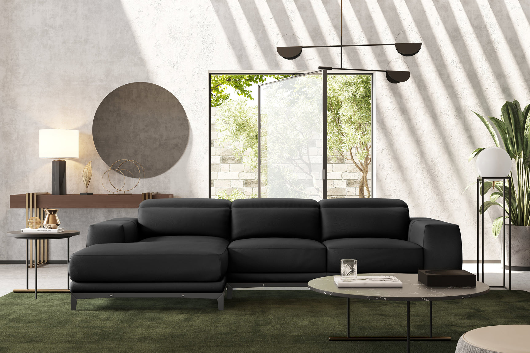 Valletta Leather Sectional Lounge