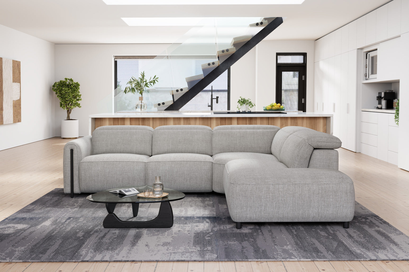 Octavia Fabric Reclining Corner Sectional Cloud Lounge