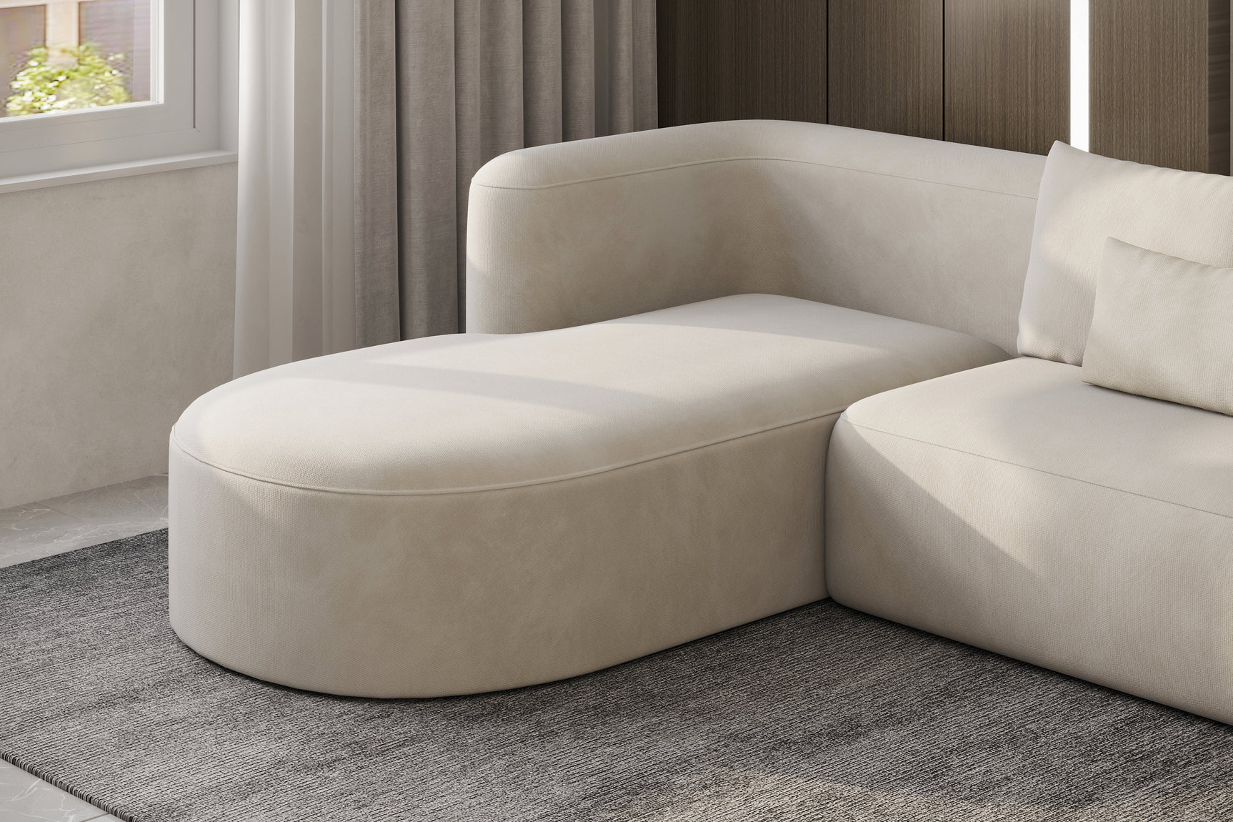 Jordyn Velvet Fabric Sectional Lounge