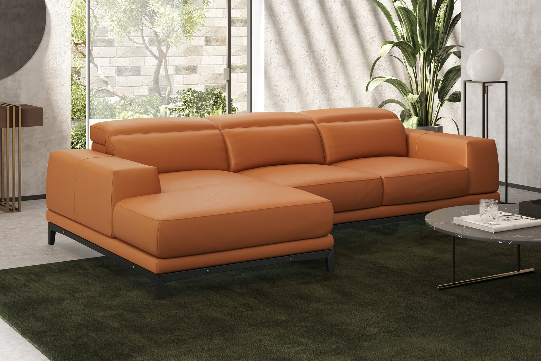 Valletta Leather Sectional Lounge
