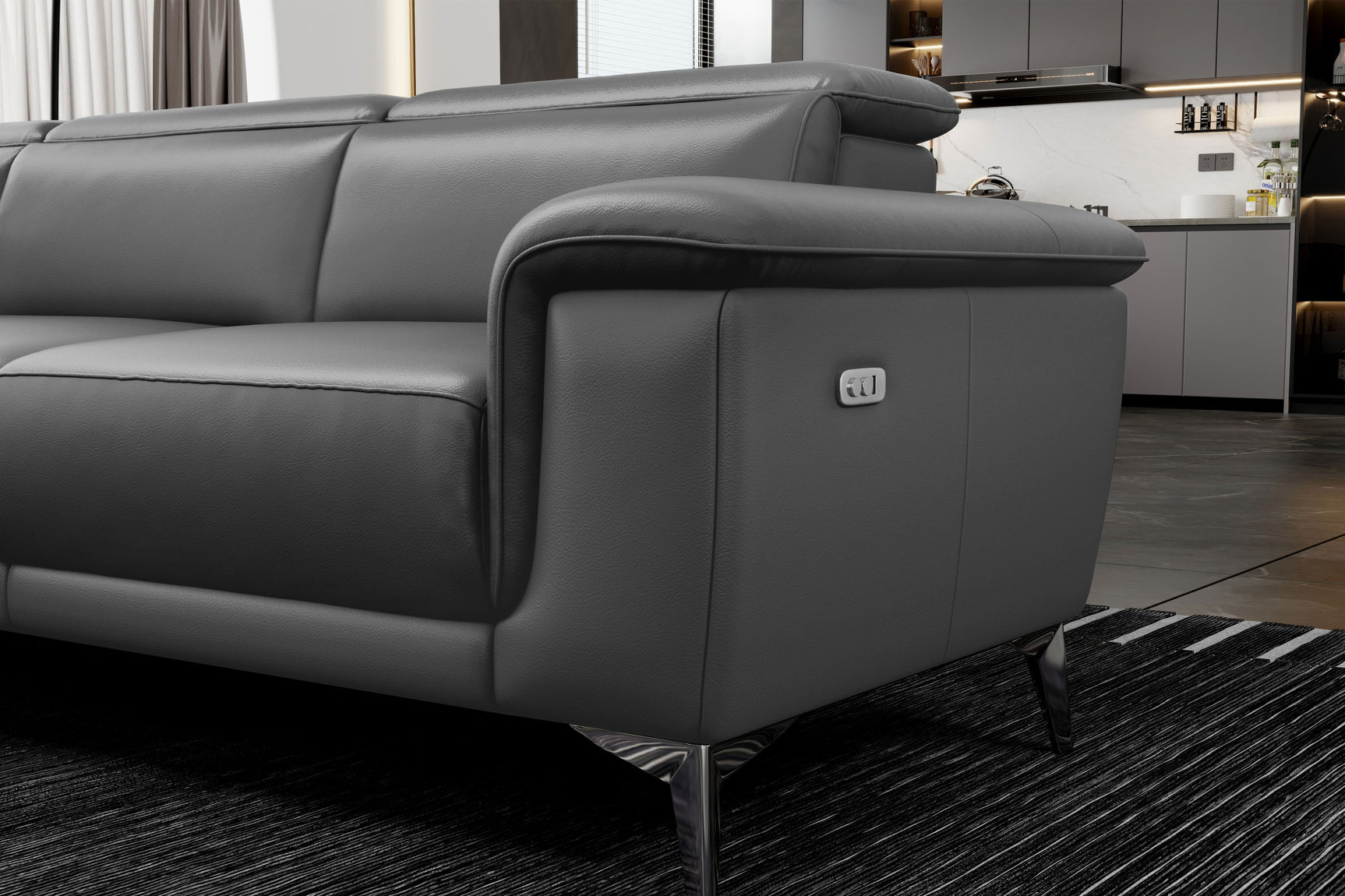 Pista Leather Reclining Sectional Lounge
