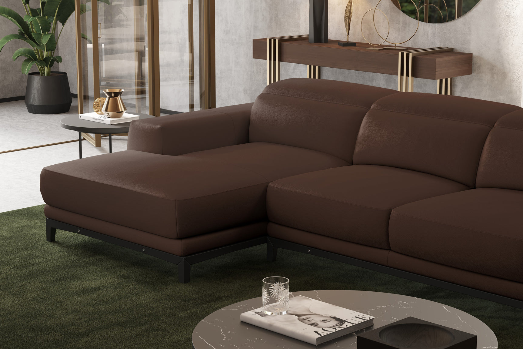 Valletta Leather Sectional Lounge