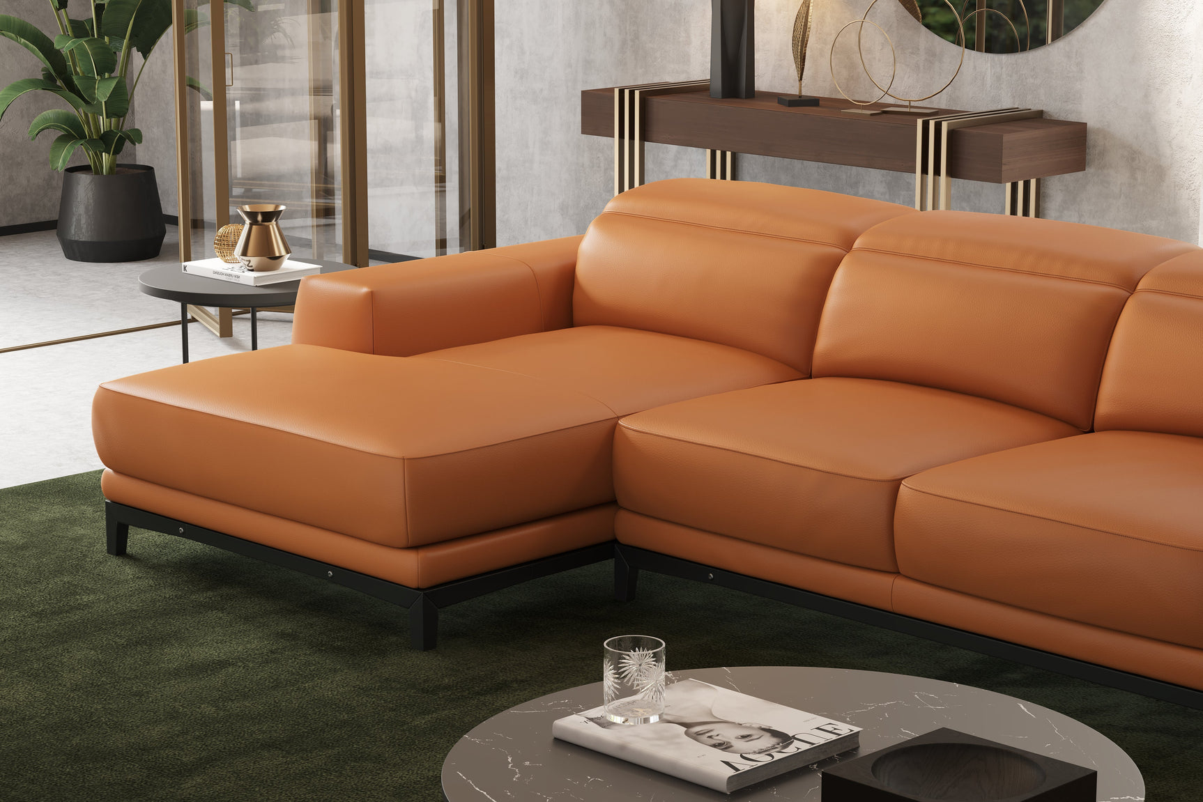 Valletta Leather Sectional Lounge