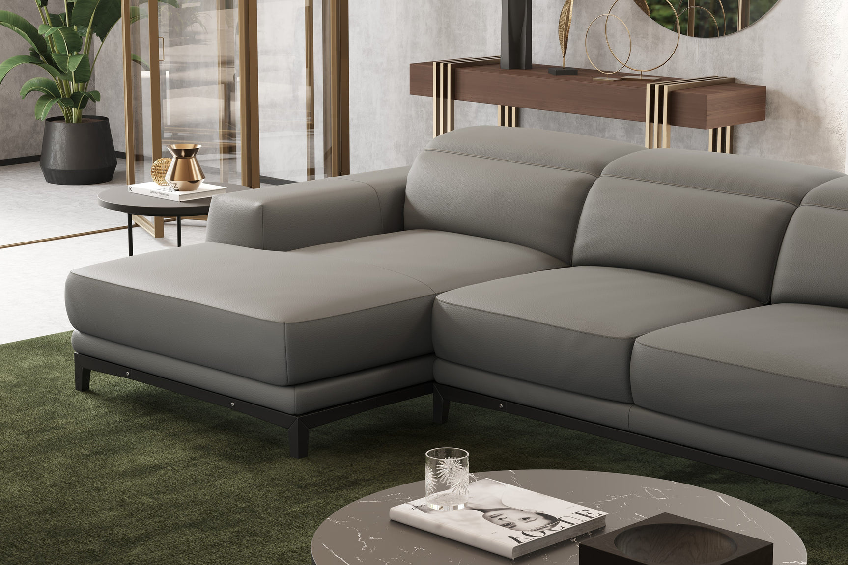 Valletta Leather Sectional Lounge